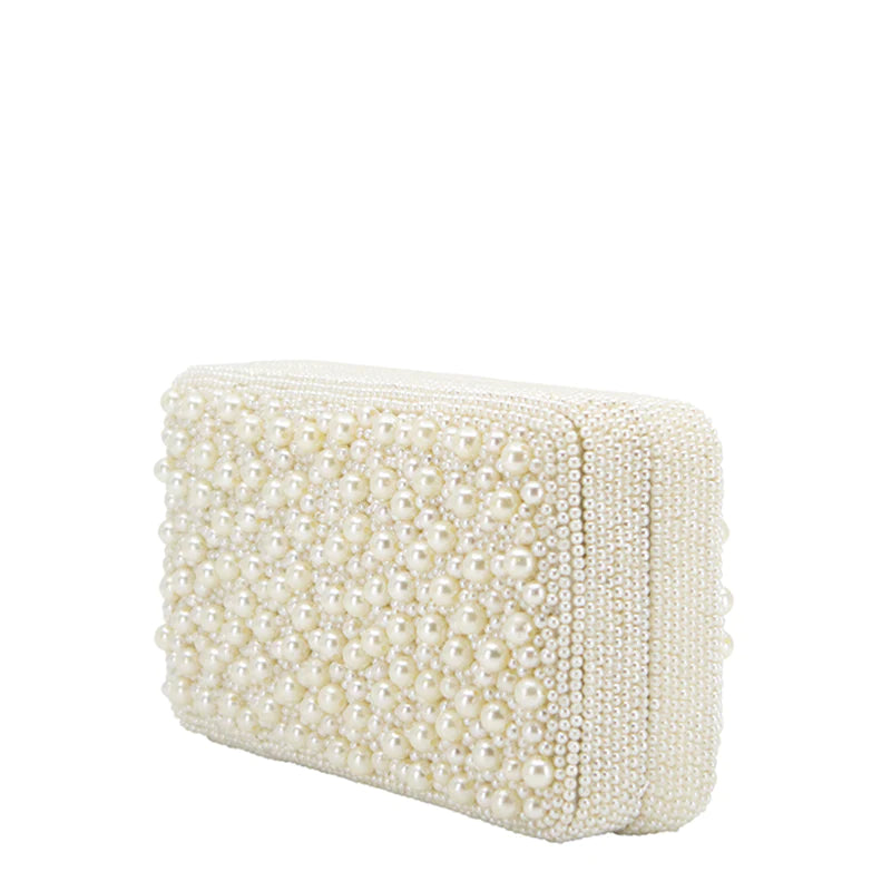 Marcela - Frameless Ivory Pearl Box Clutch