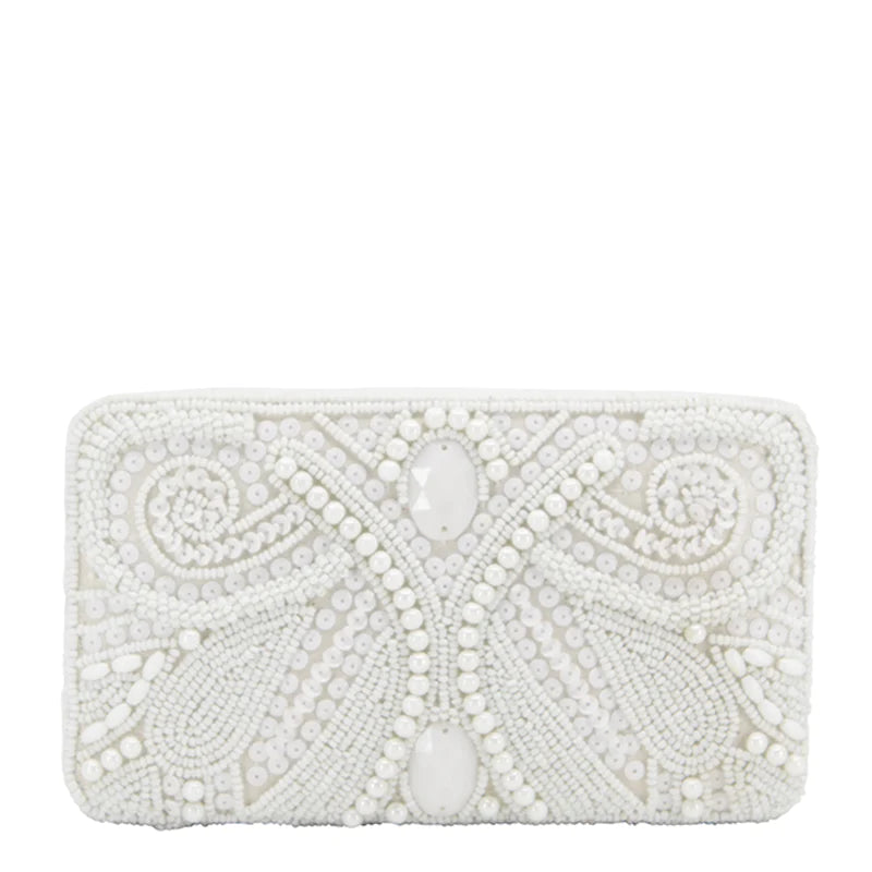 Tully Frameless Beaded Lace Box Clutch The White Collection