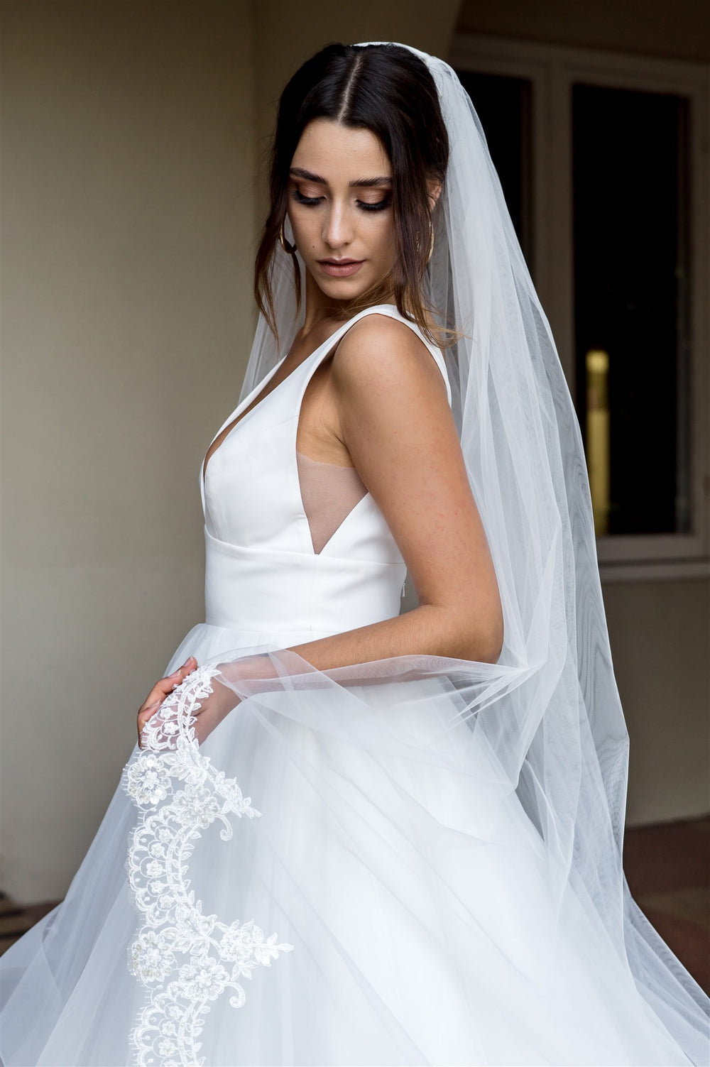 Josie Lace Tulle Veil | The White Collection