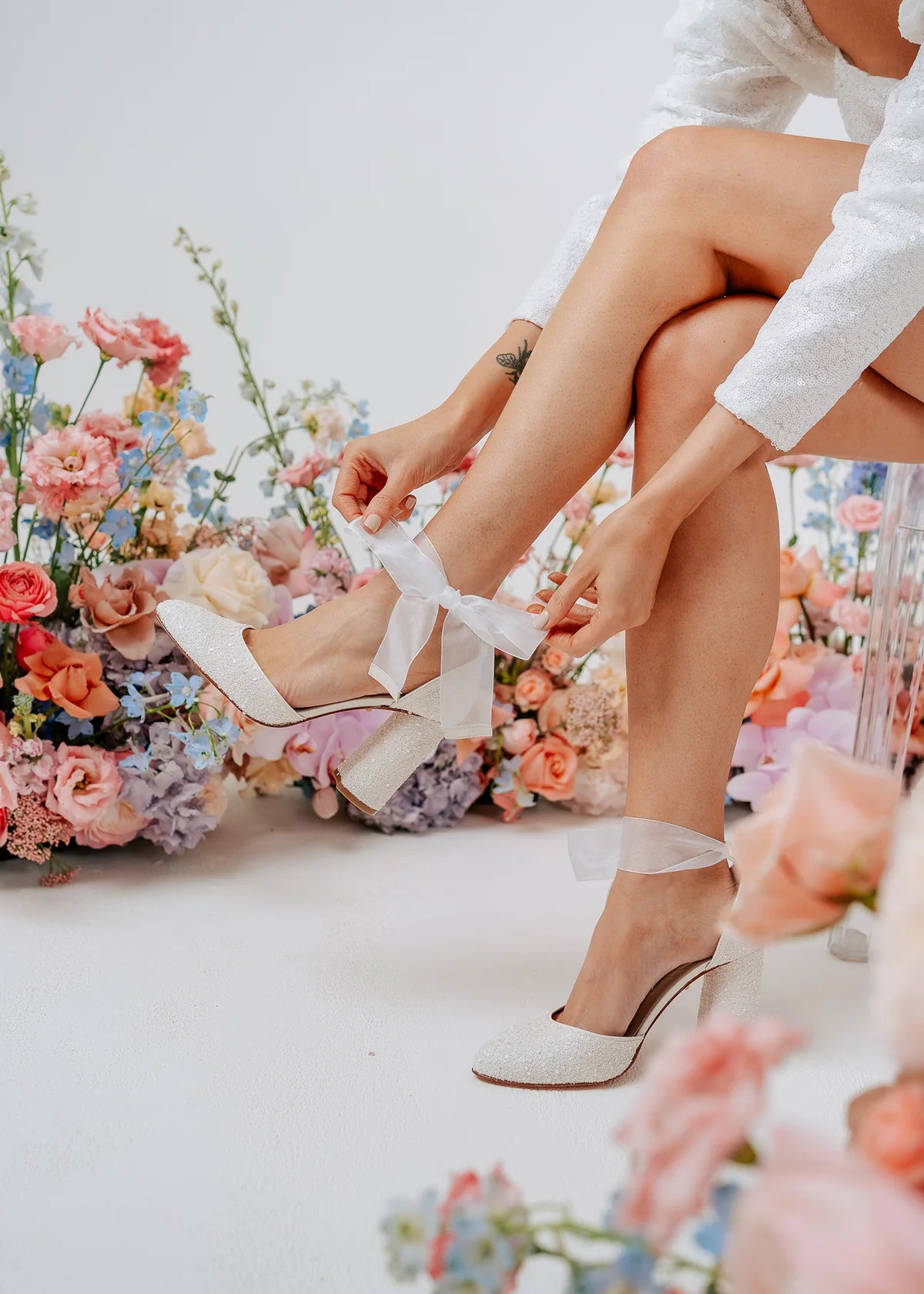 Bridal shoes round discount toe