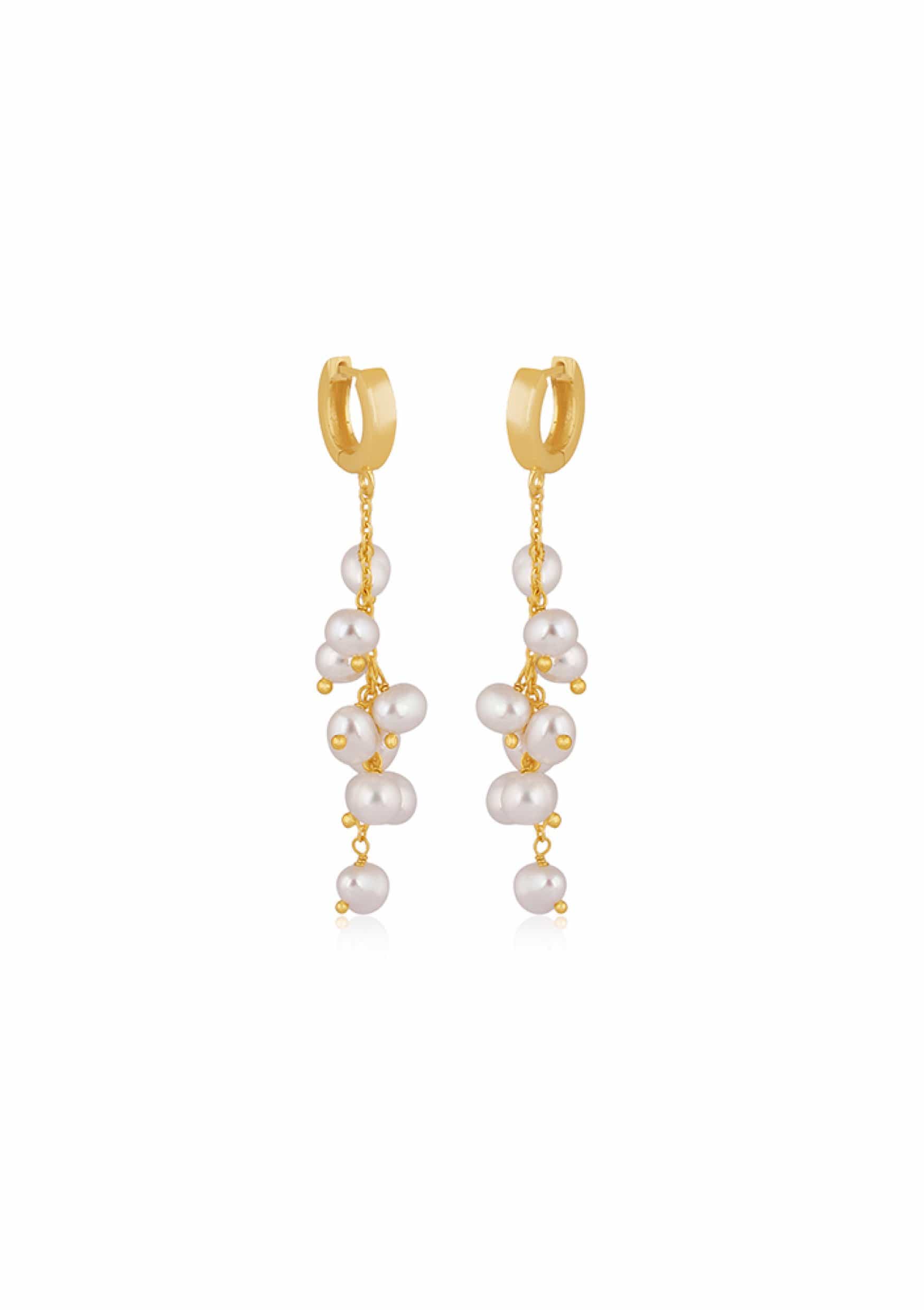 Lola Knight - Maree - Mini Pearl Hoop Earrings - 18CT Gold