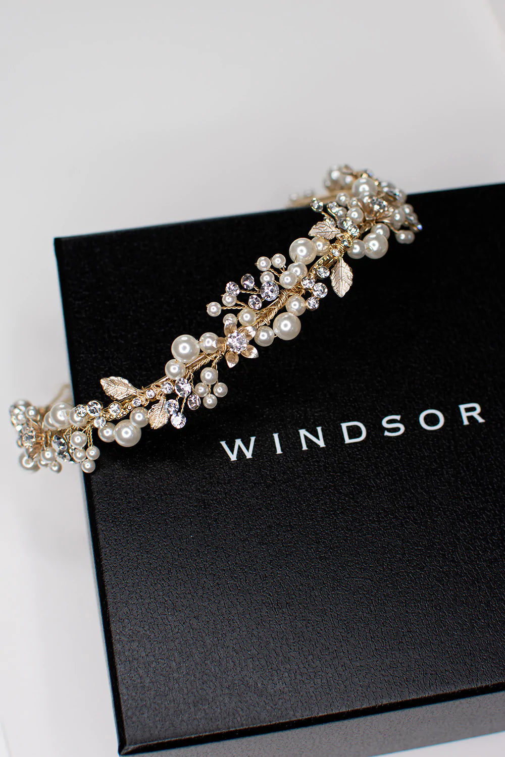 Amelia - Pearl Crystal Delicate Floral Bridal Headband