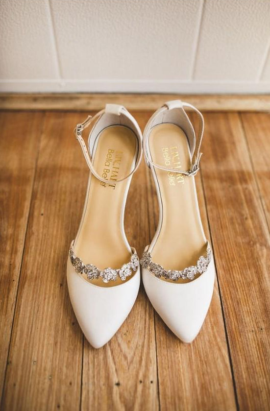 Olivia Heel - Ivory - Floral Crystal