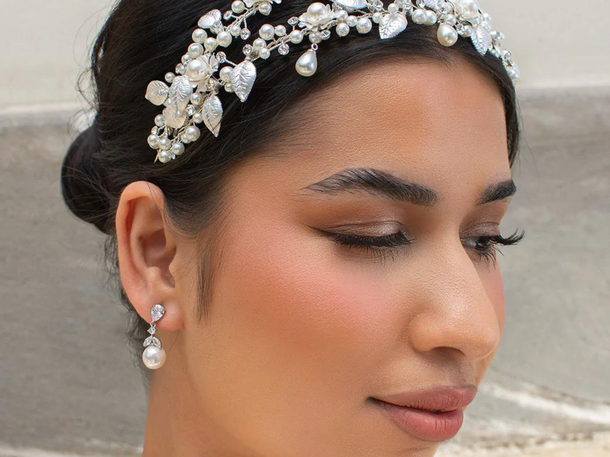 Phoebe Dainty Pearl Drop Bridal Earrings