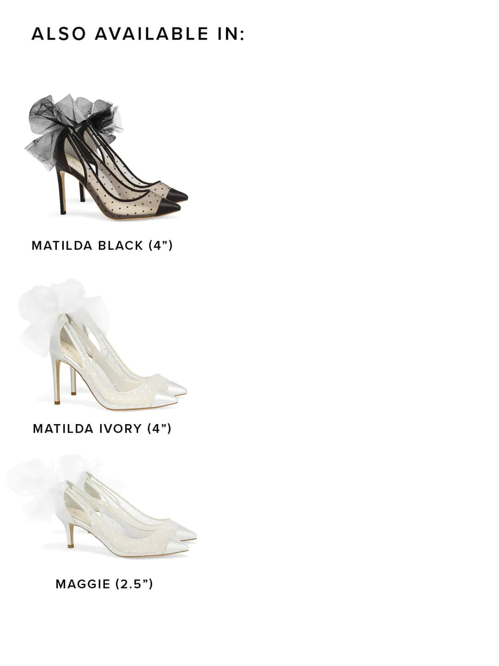 Matilda - Polka Dot Ivory Pump With Tulle Bow