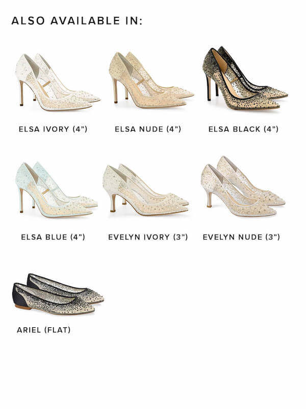 Evelyn - Sequin Low Ivory Wedding Shoes