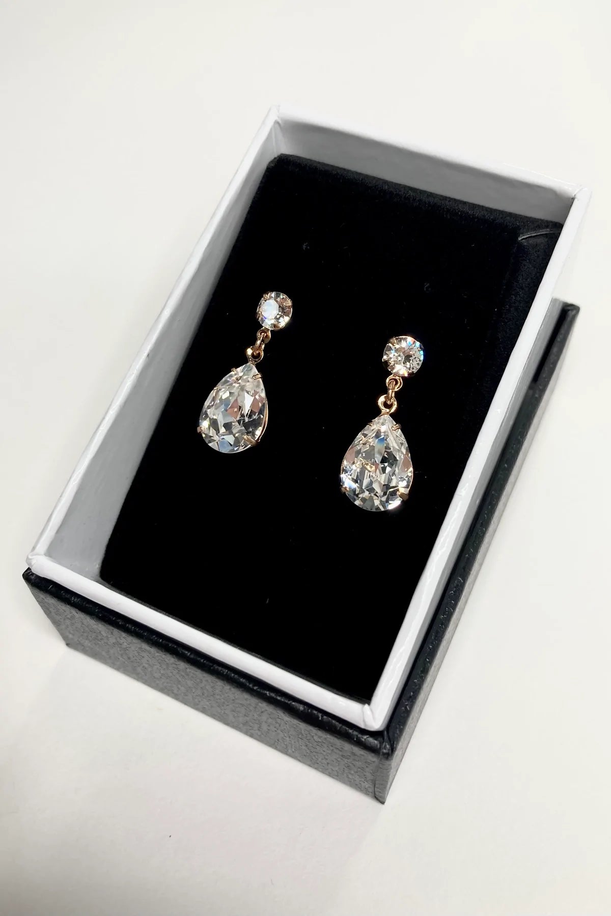 Hannah - Swarovski Pear Drop Bridal Earrings