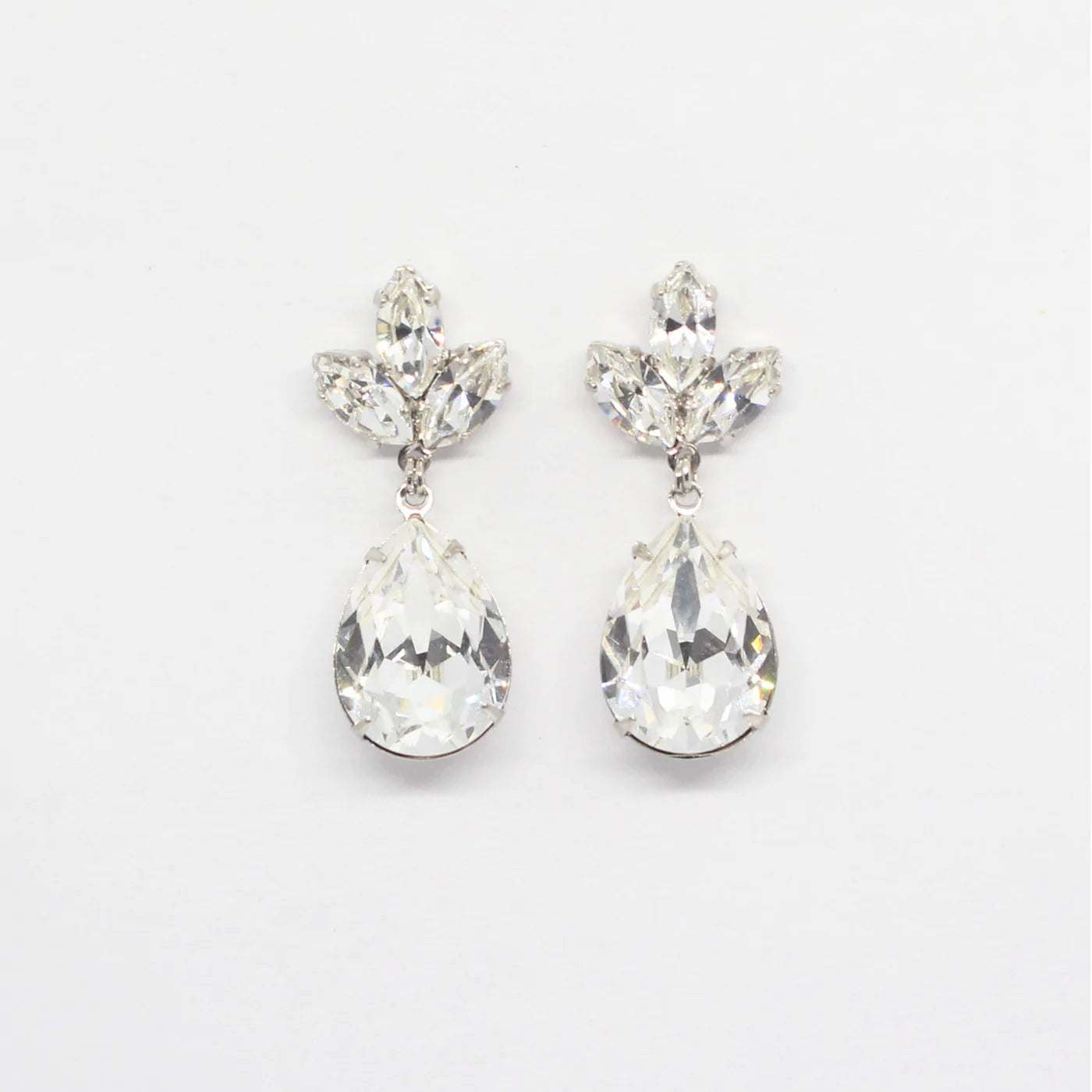 Anastasia - Silver Crystal Bridal Drop Earrings