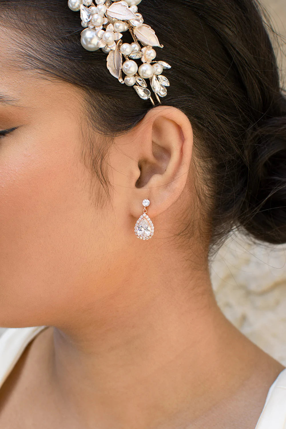 Dainty drop earrings wedding deals