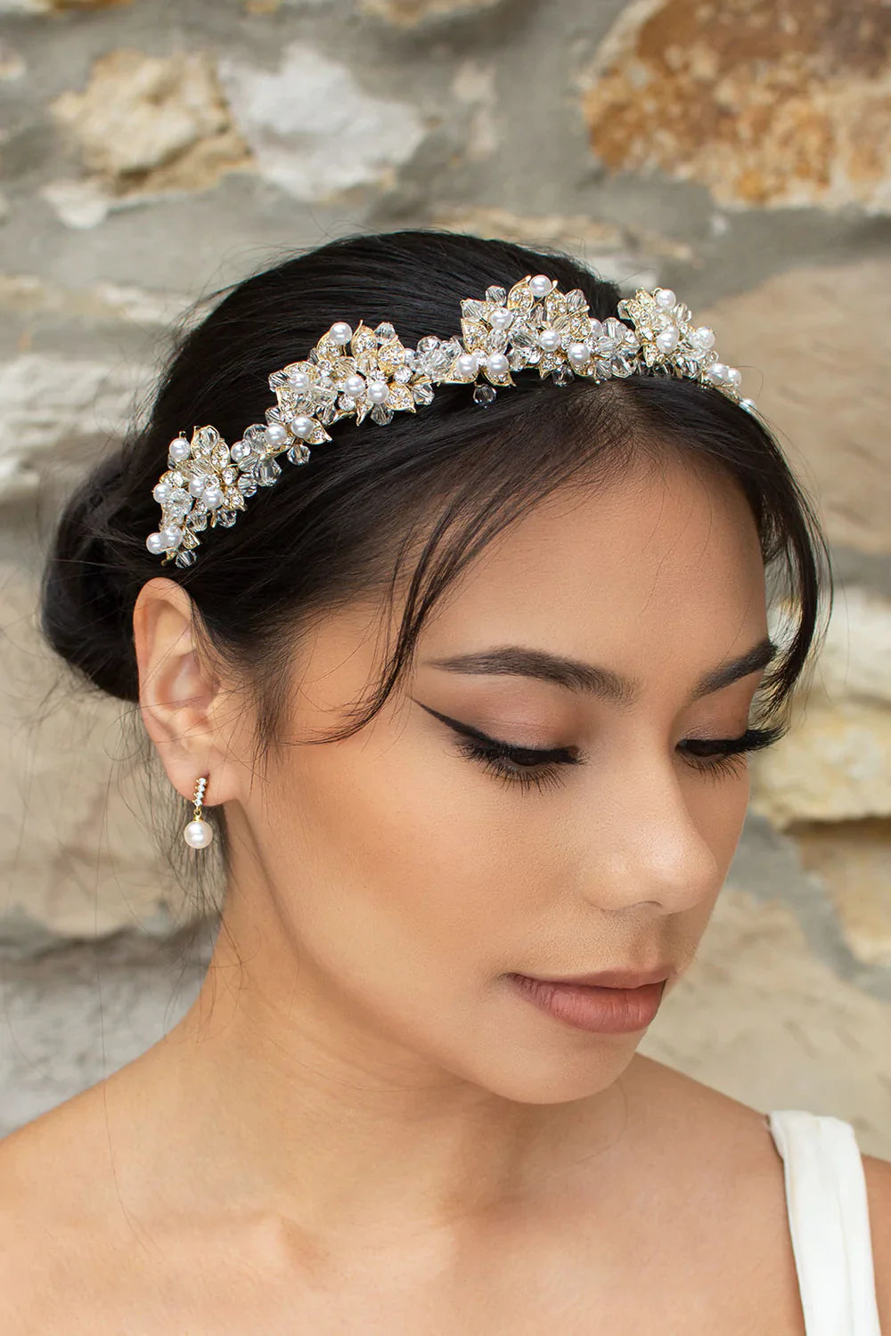 Isabelle Pearl - Modern Pearl & Crystal Bridal Crown