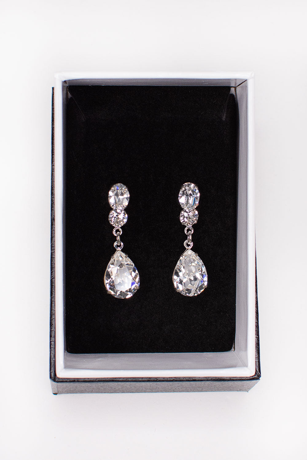 Bianca - Swarovski Crystal Pear Drop Bridal Earrings
