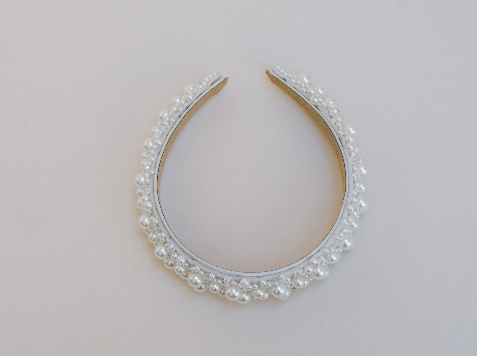 Vanessa - Pearl Crystal Cluster Bridal Headband