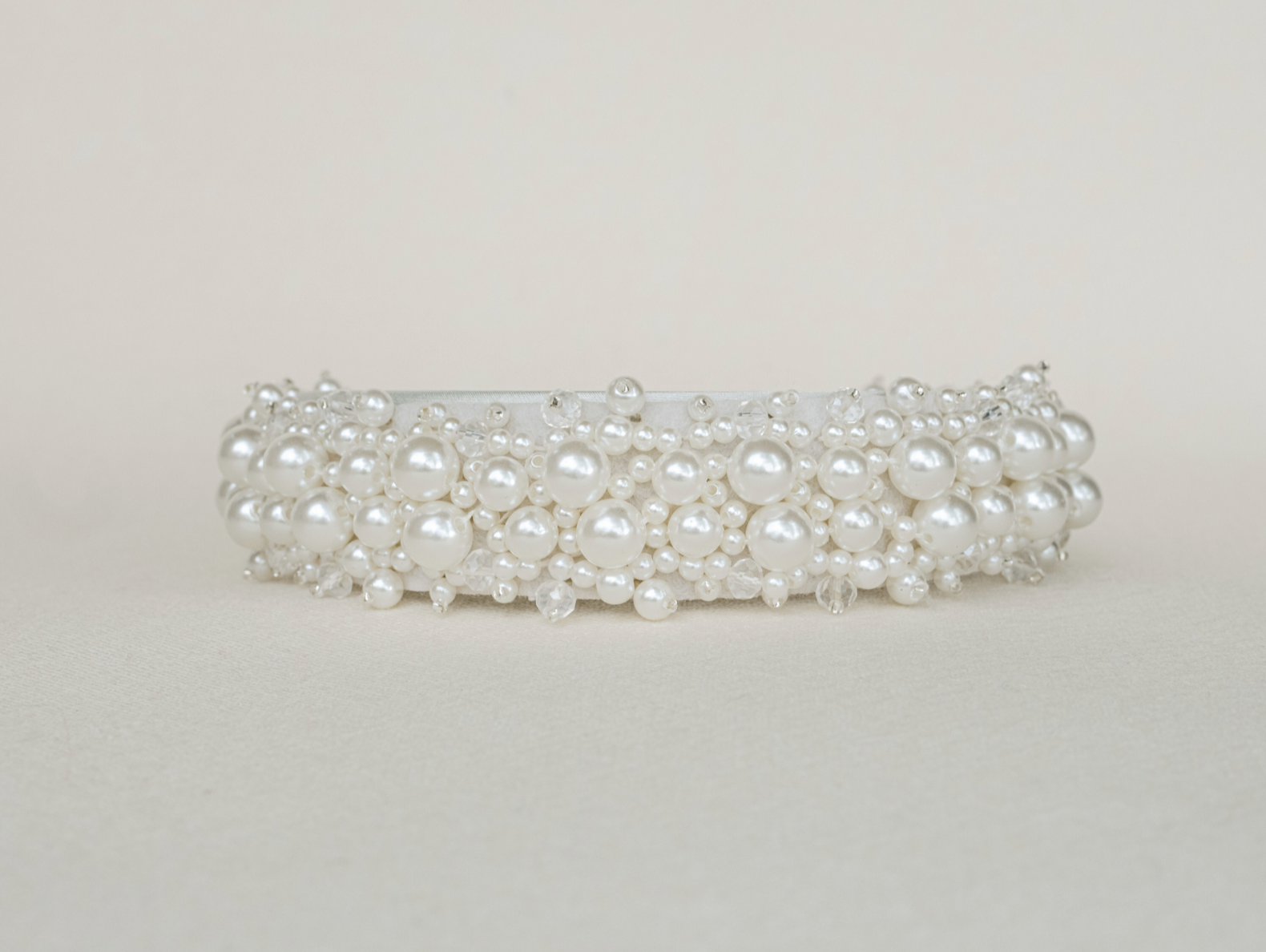 Vanessa - Pearl Crystal Cluster Bridal Headband
