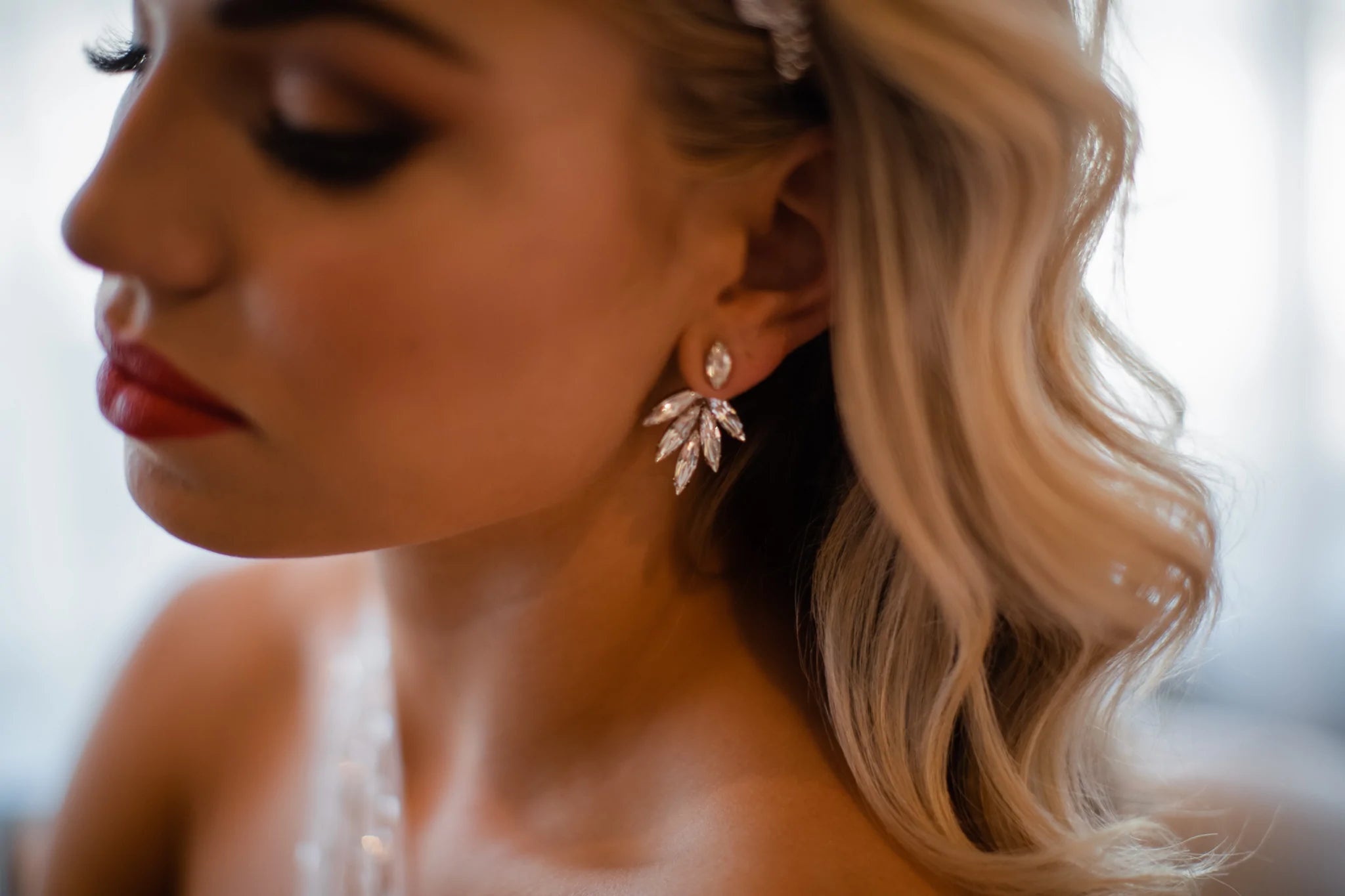 Anita Studs - Bridal Swarovski Silver Chandelier Earrings