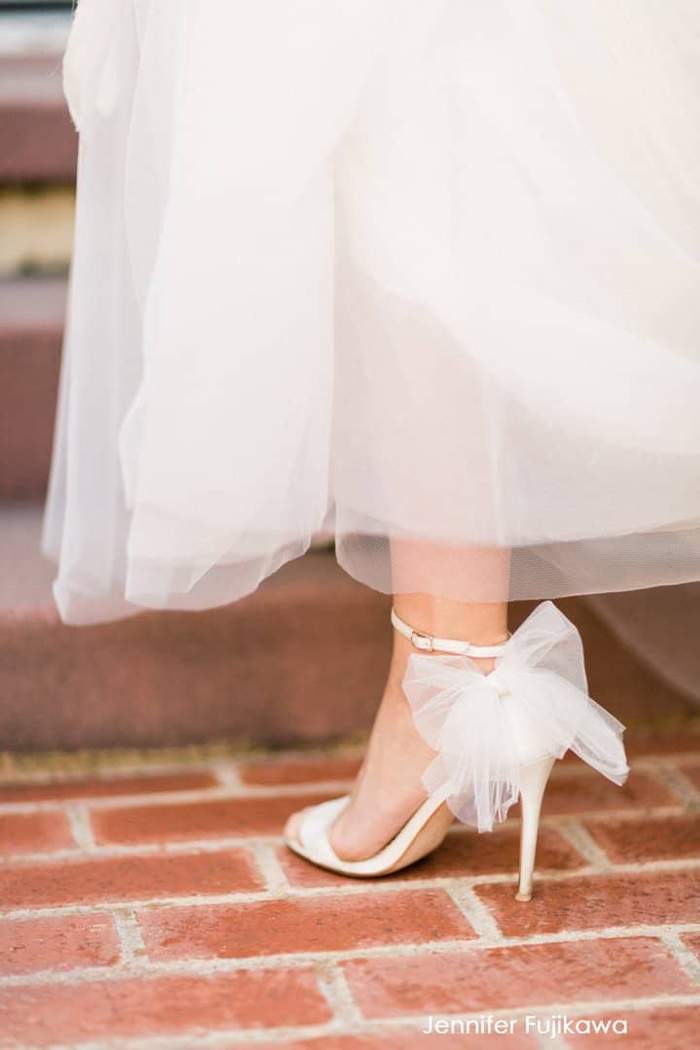 Elise - Ivory Wedding Shoes with Tulle Bow
