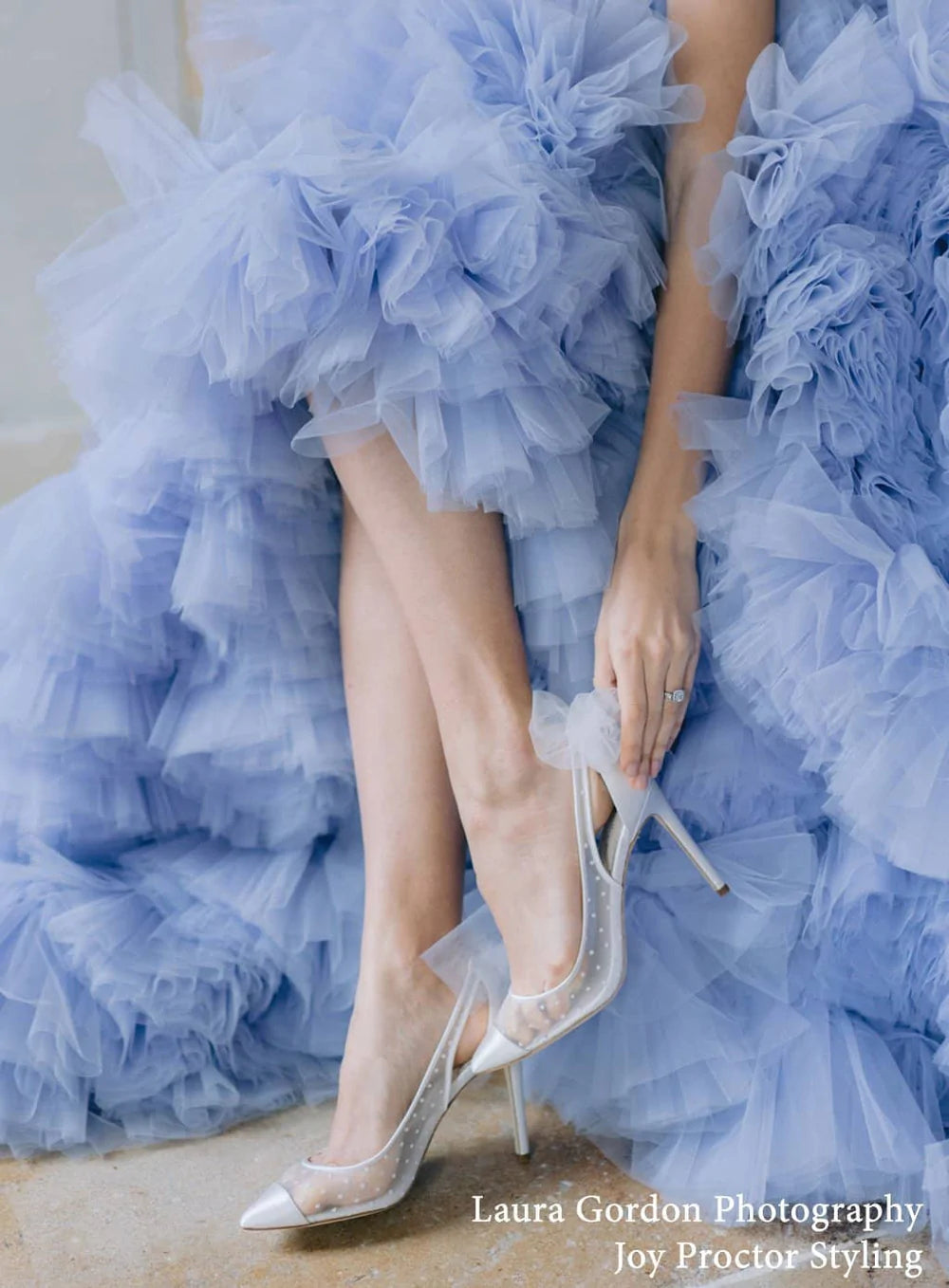 Matilda - Polka Dot Ivory Pump With Tulle Bow