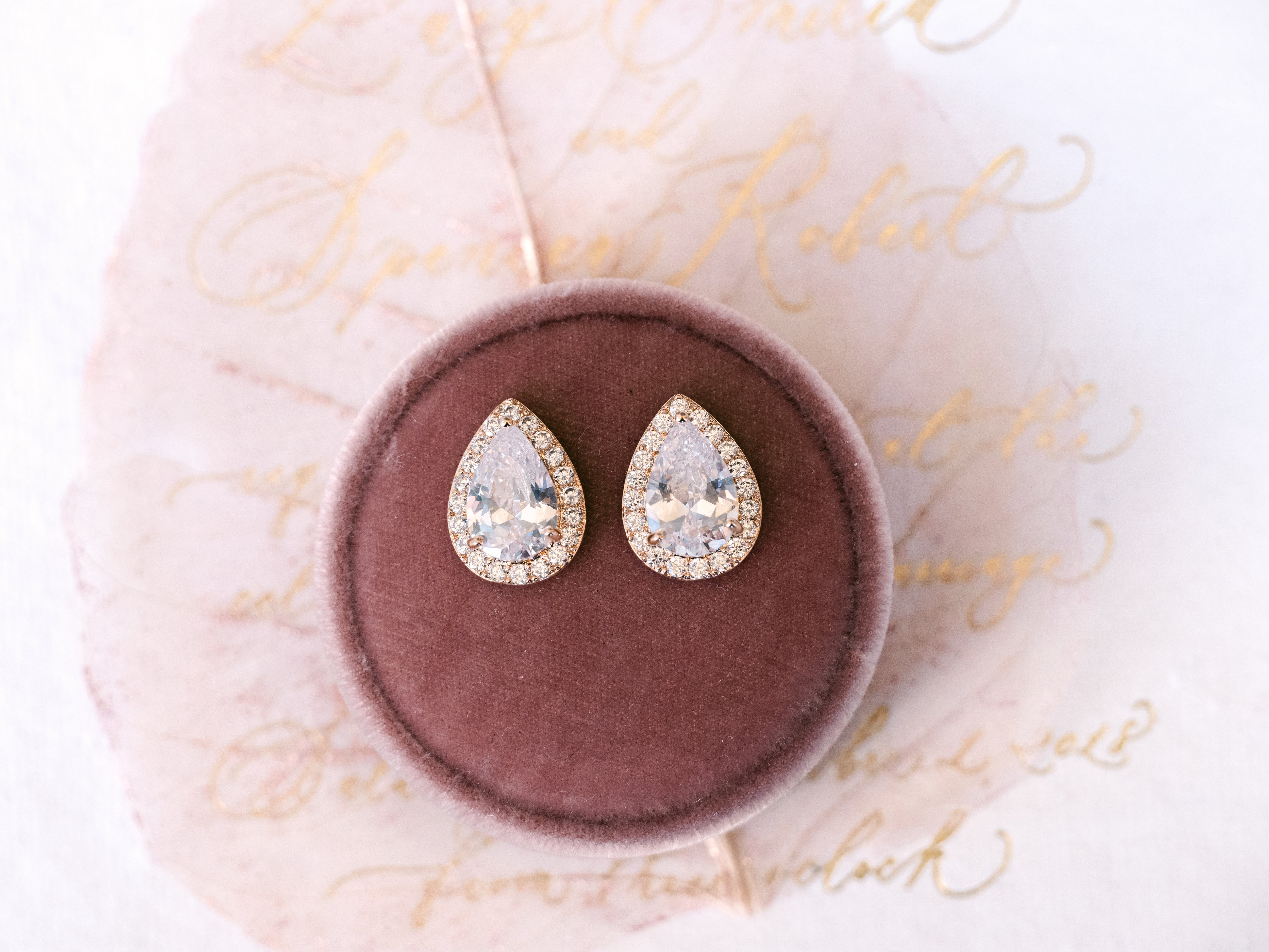 Celestine - Classic Crystal Teardrop Bridal Stud Earrings