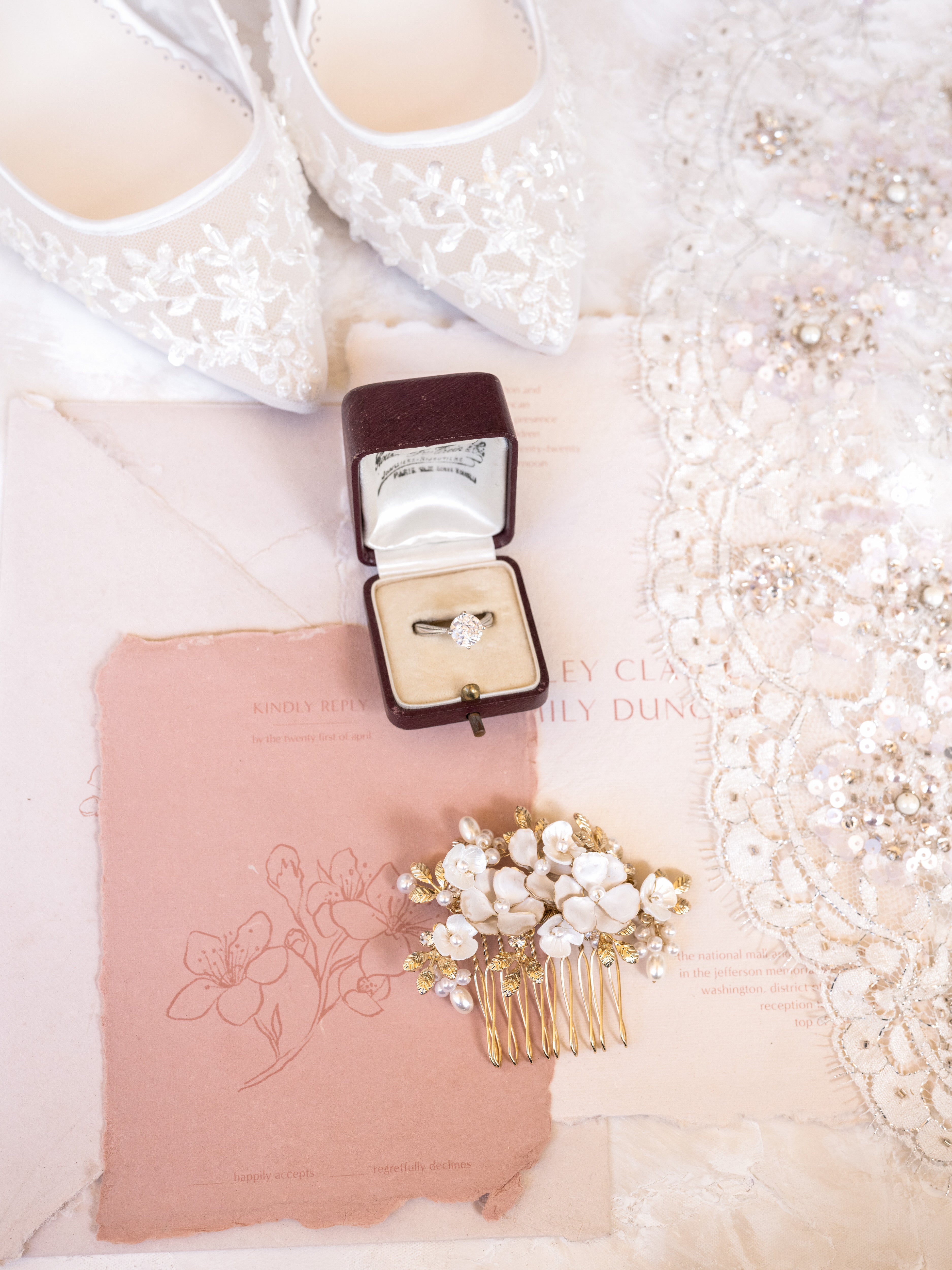 Elle - Dainty Floral Bridal Hair Comb