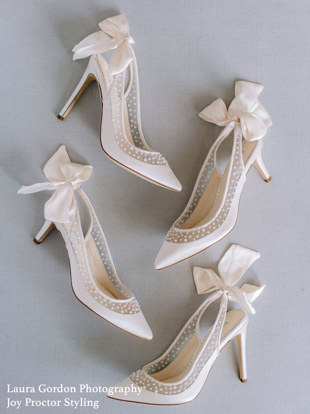 Georgia - Pearl Slingback Bow Kitten Heel