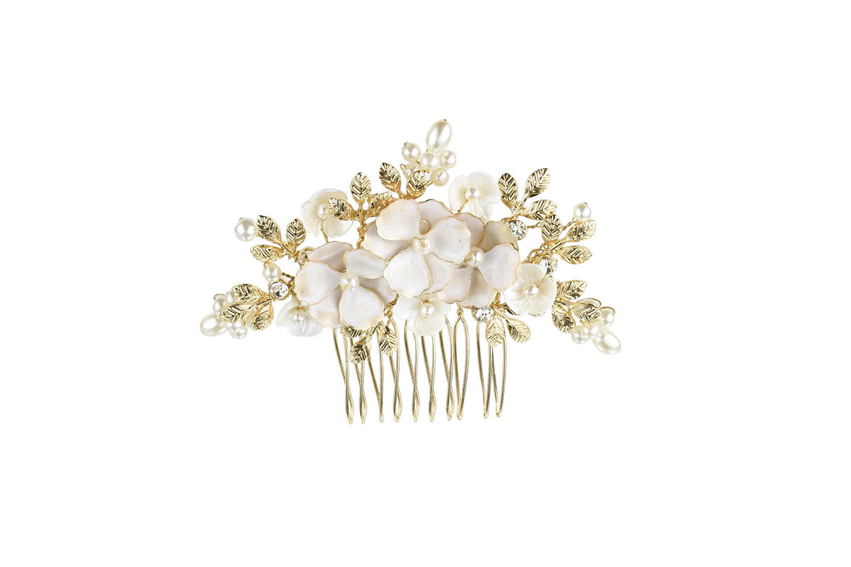 Elle - Dainty Floral Bridal Hair Comb