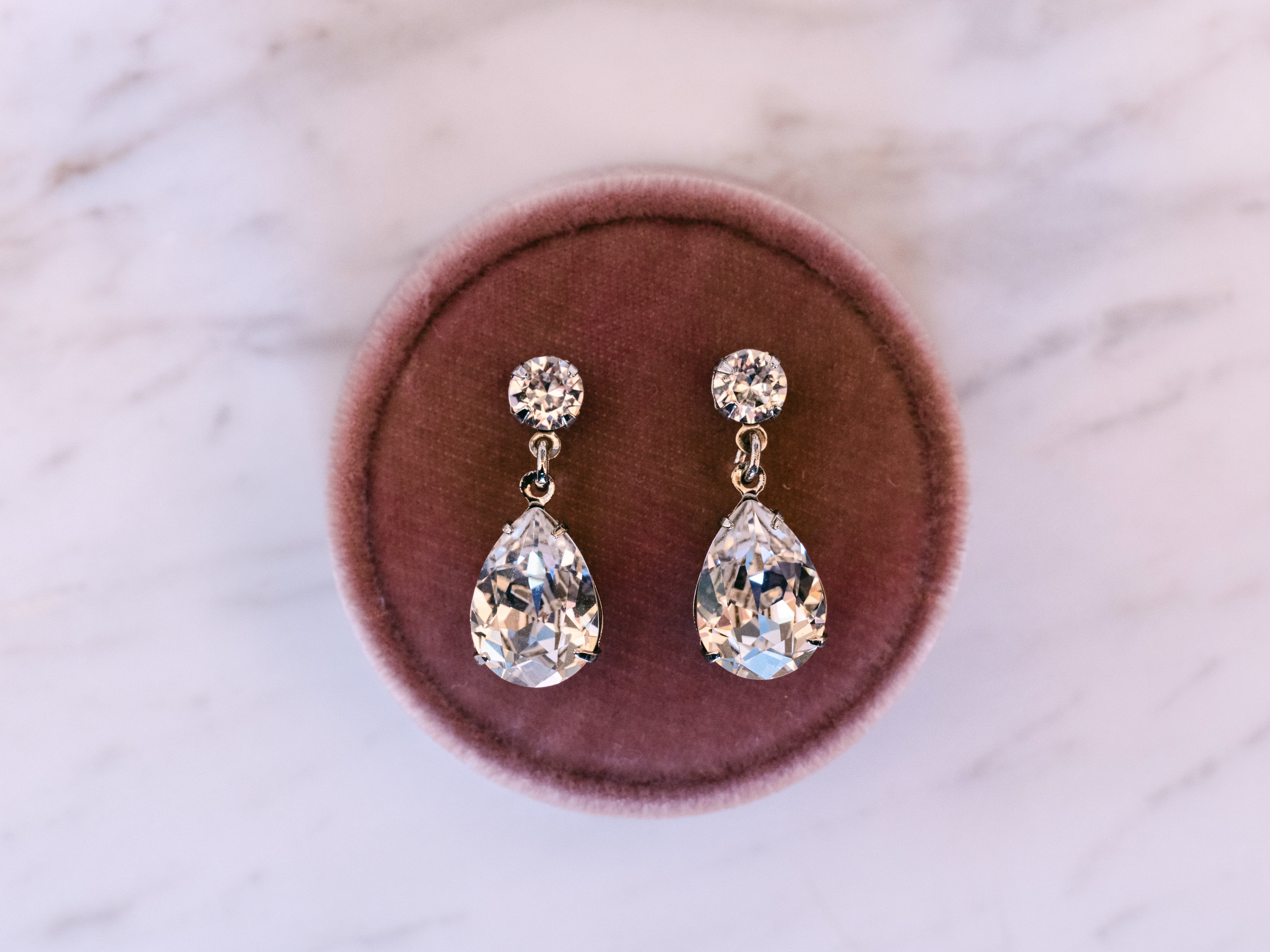 Hannah - Swarovski Pear Drop Bridal Earrings