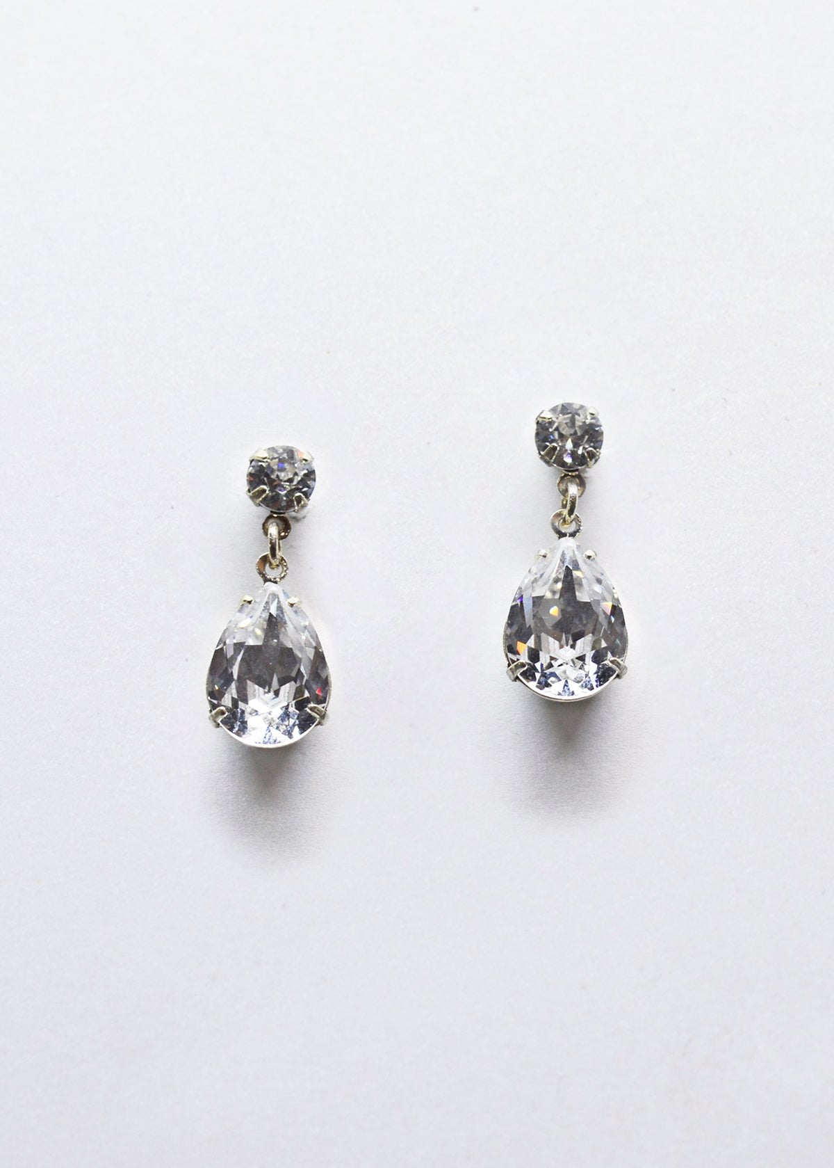 Hannah - Swarovski Pear Drop Bridal Earrings