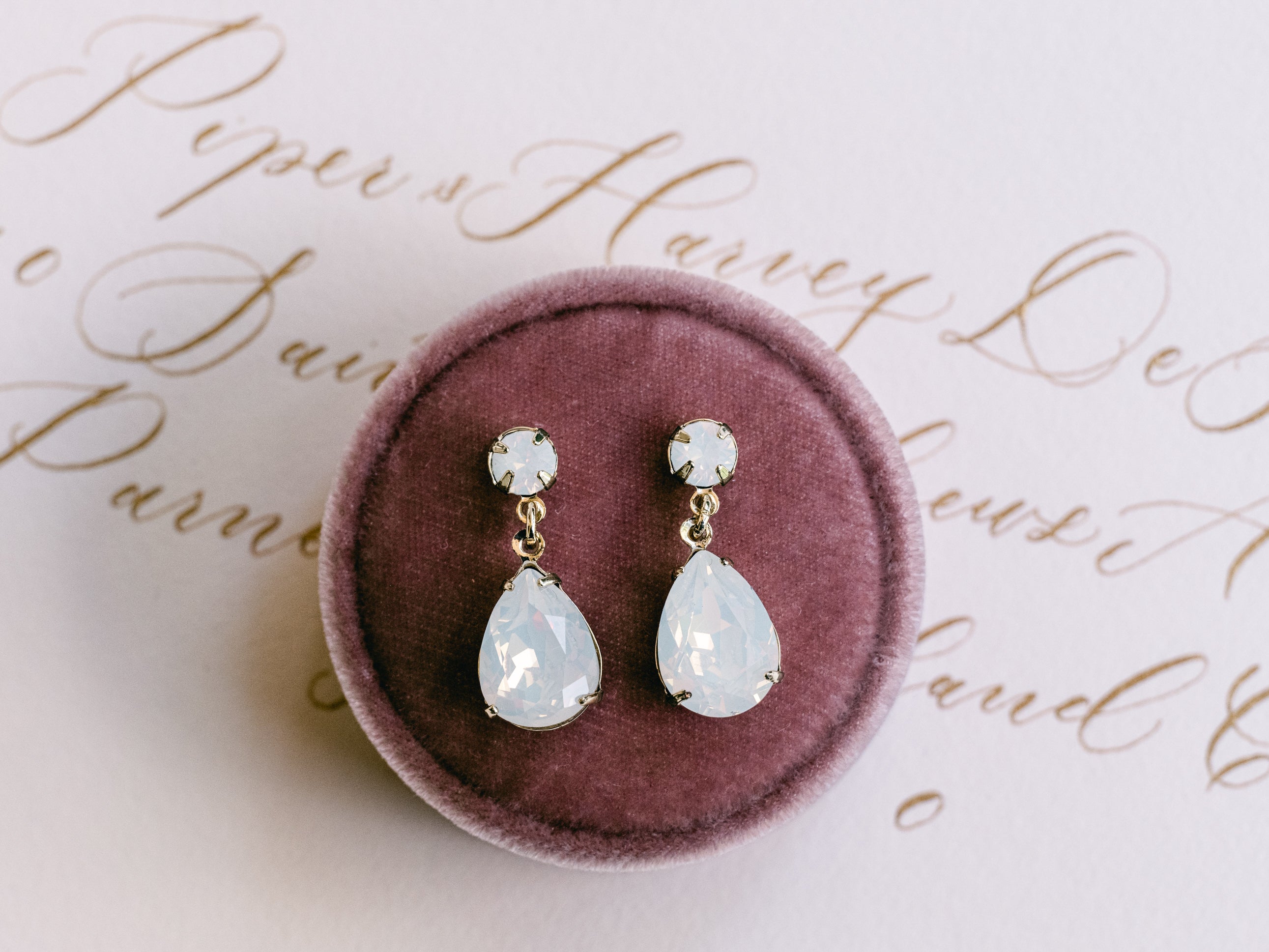 Hannah - Swarovski Pear Drop Bridal Earrings