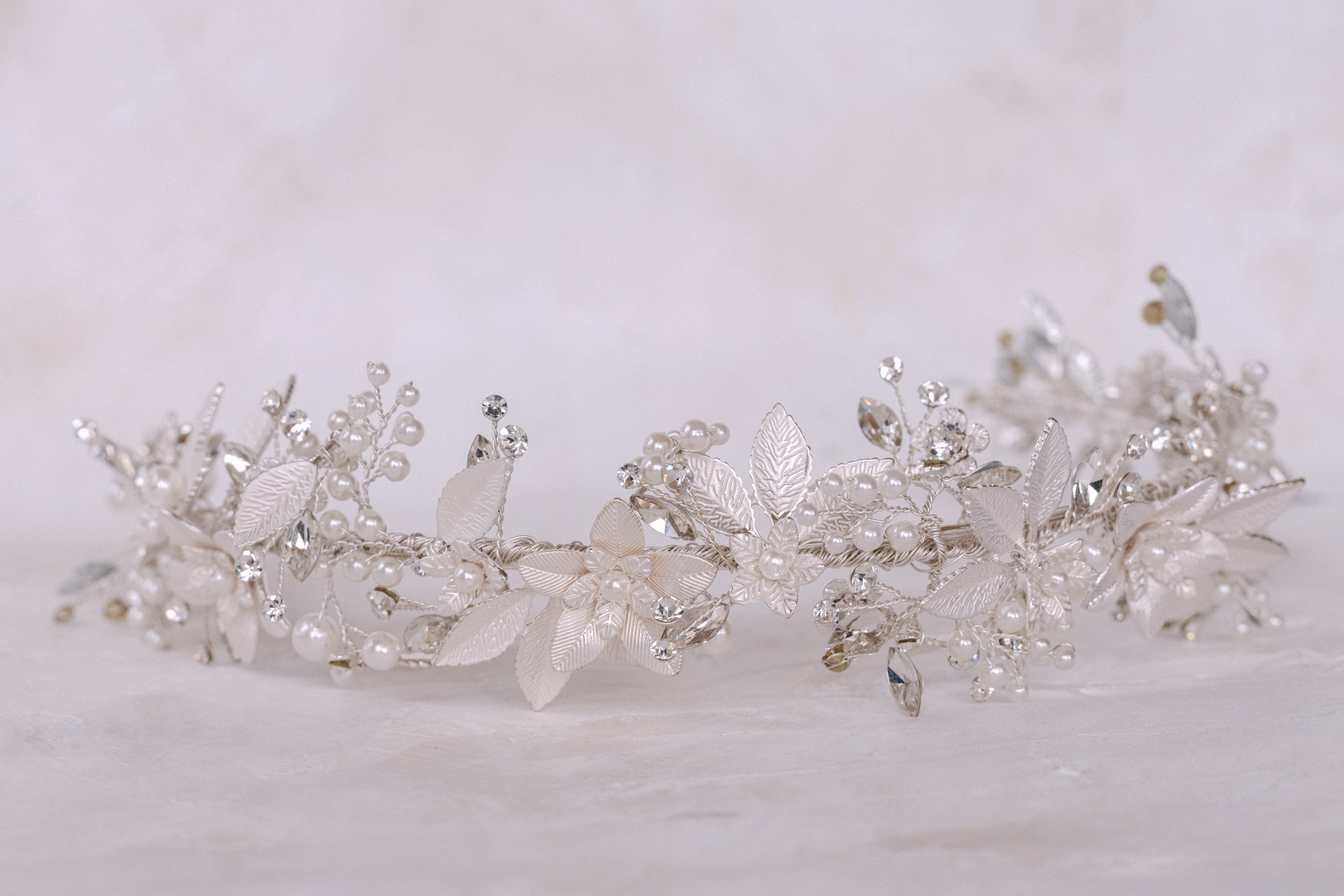 Isla - Floral Wide Bridal Headband