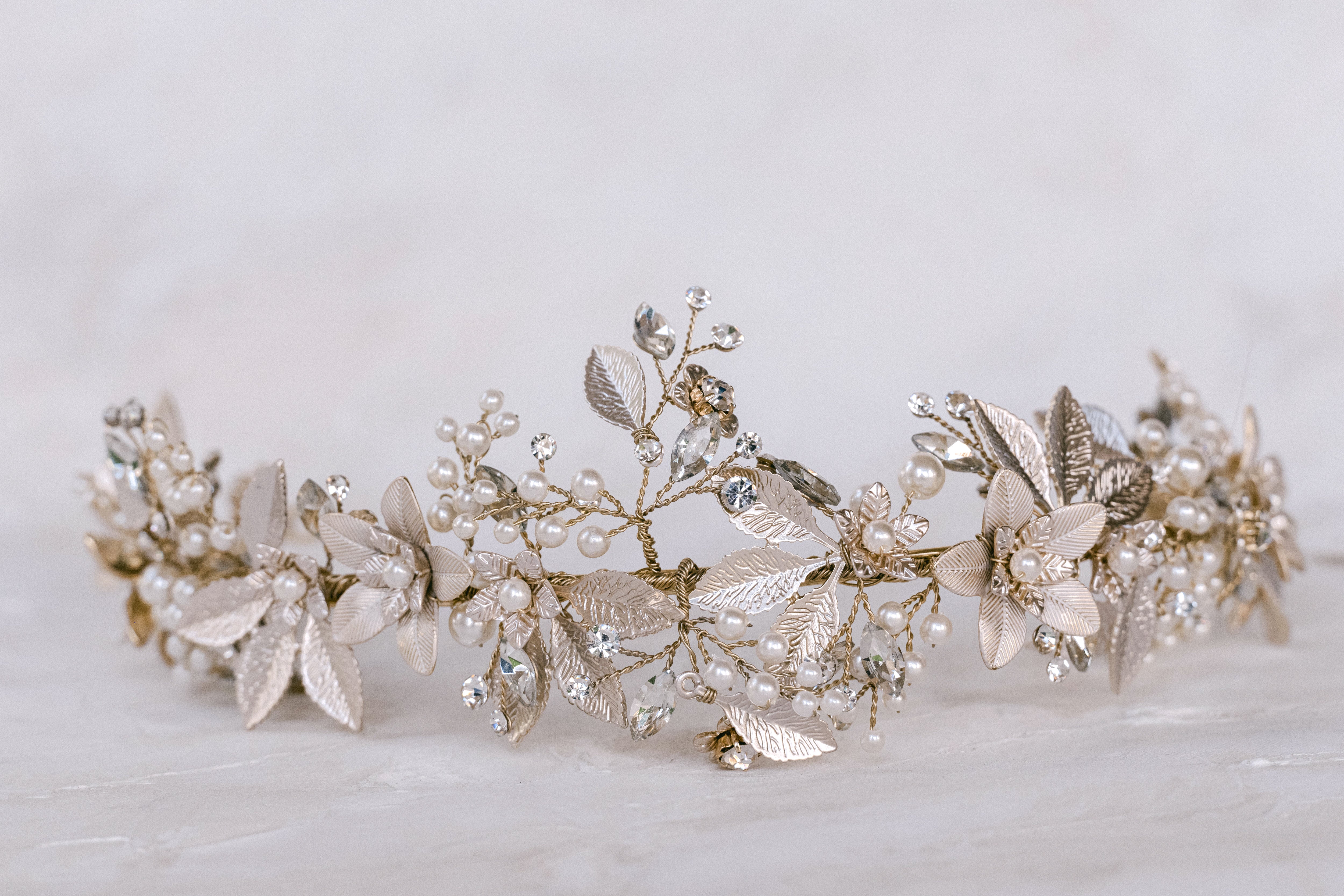 Isla - Floral Wide Bridal Headband