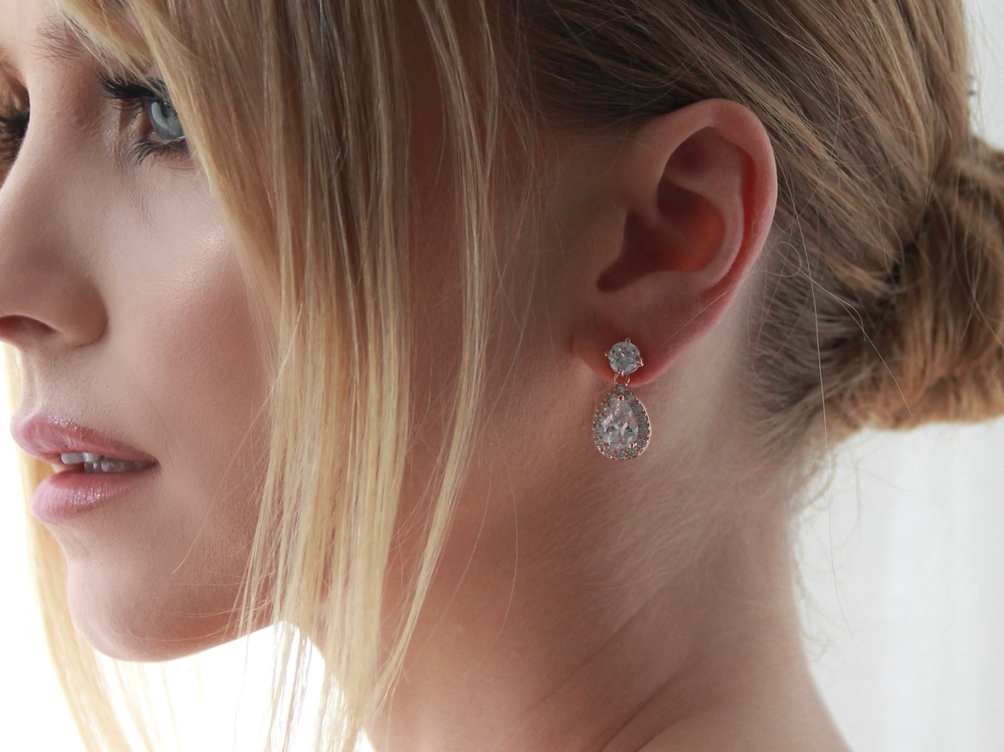 Kate - Sweet Teardrop Crystal Bridal Drop Earrings