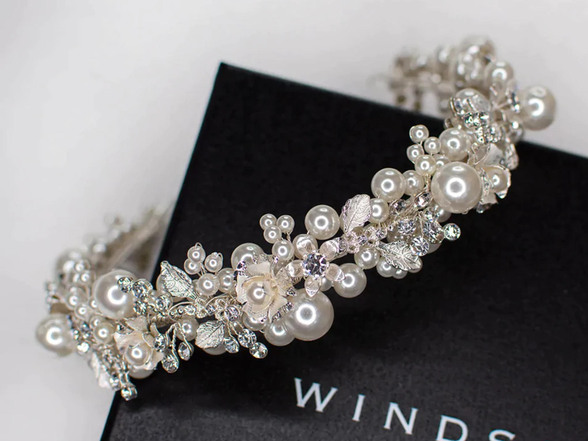 Layla - Pearl Crystal Floral Bridal Headband
