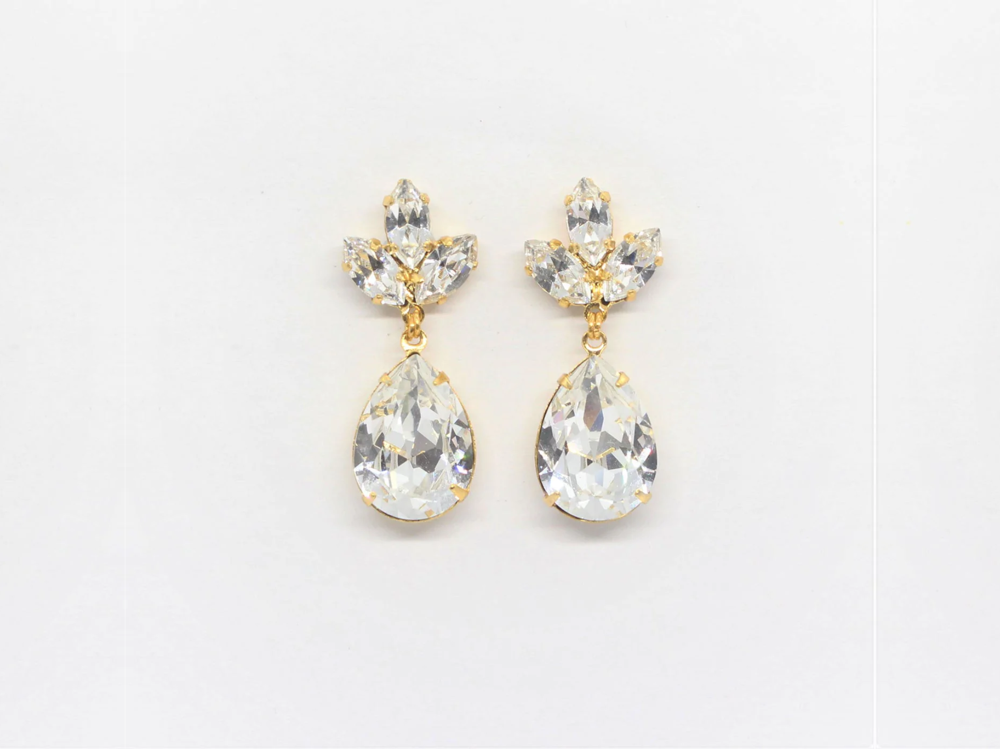 Anastasia - Silver Crystal Bridal Drop Earrings