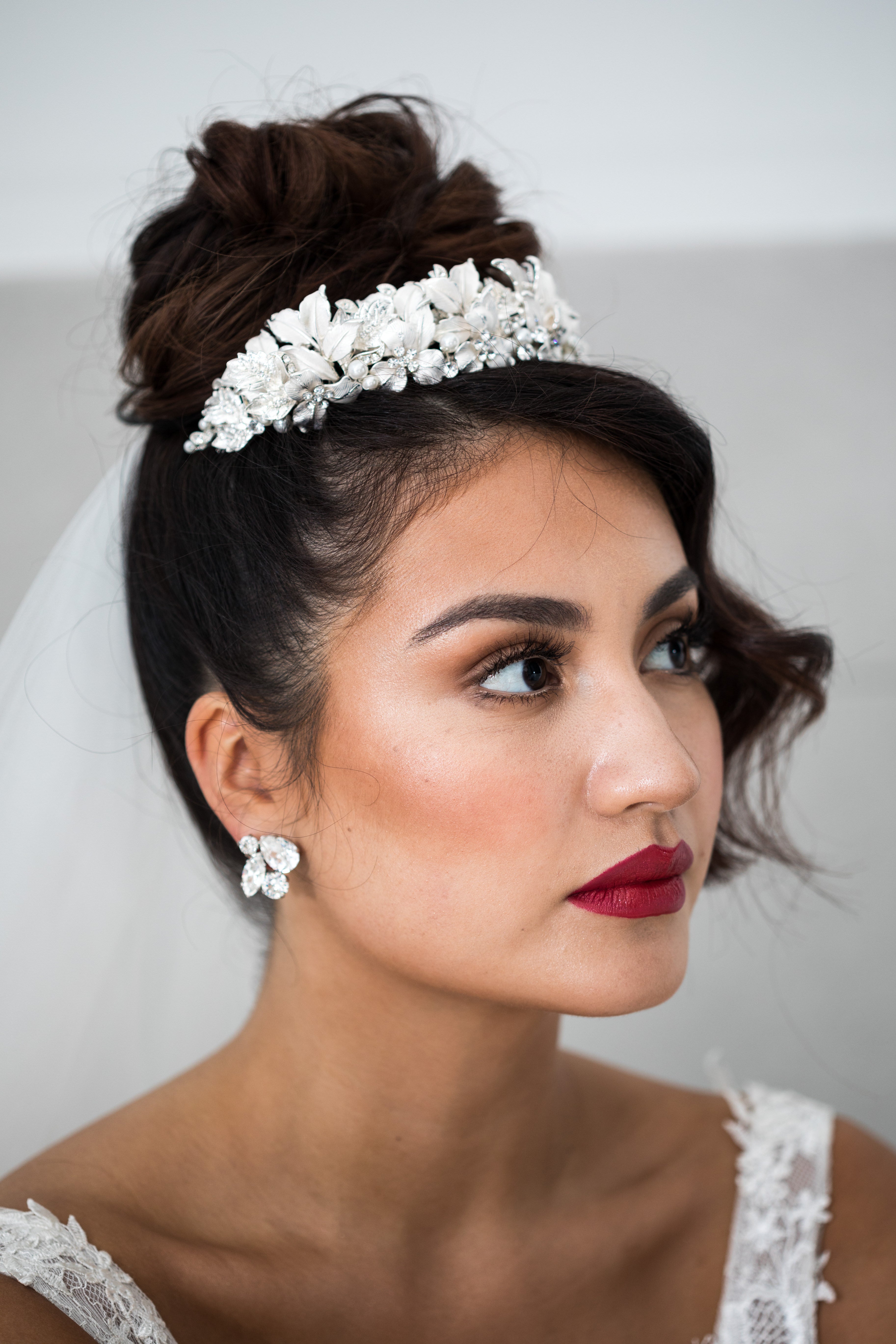 Heather - Elegant Floral Bridal Crown