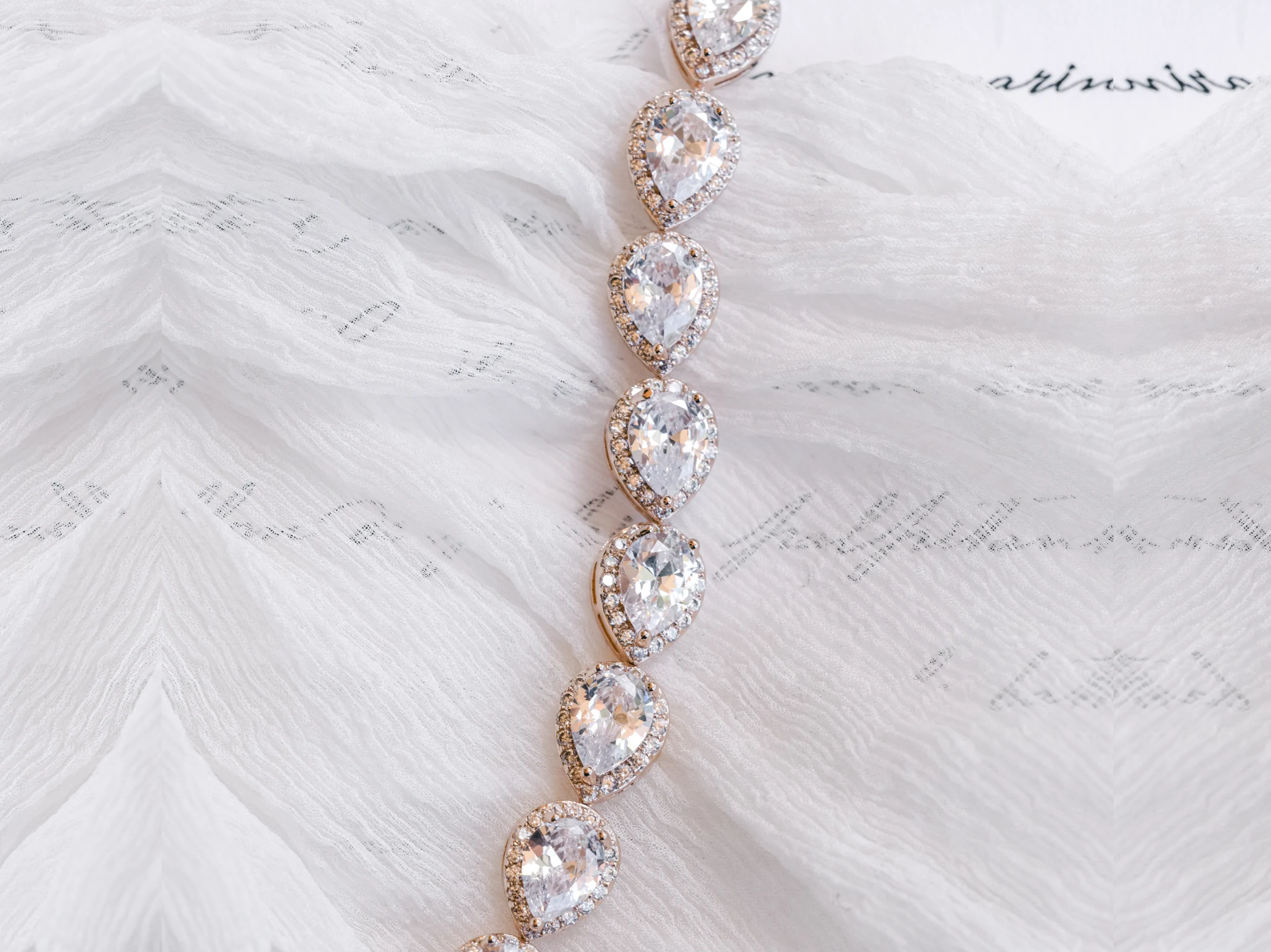 Melissa - Classic Crystal Teardrop Bridal Bracelet
