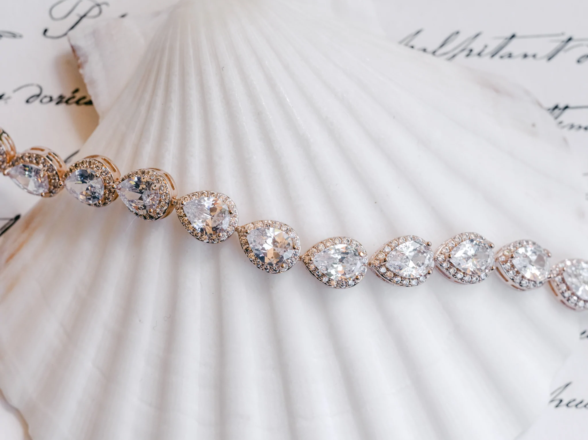 Melissa - Classic Crystal Teardrop Bridal Bracelet