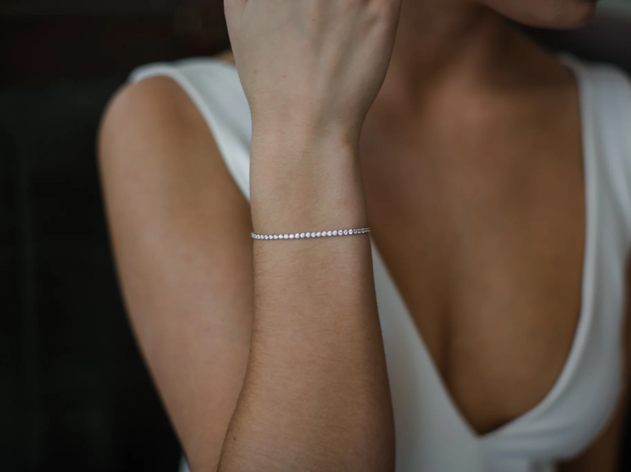 Womens silver tennis bracelet sale