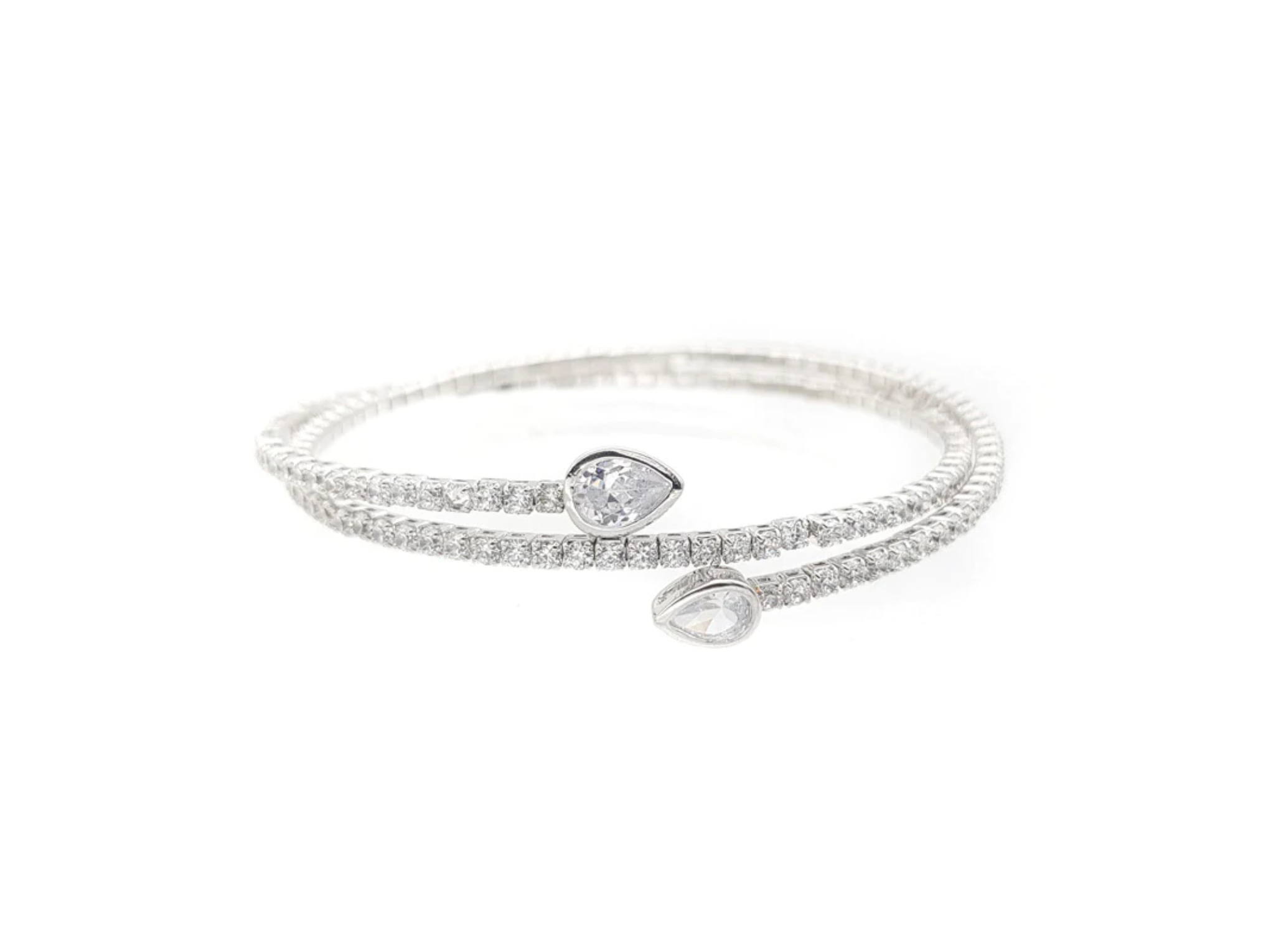 Caitlin - Simple Crystal Bridal Bangle Bracelet