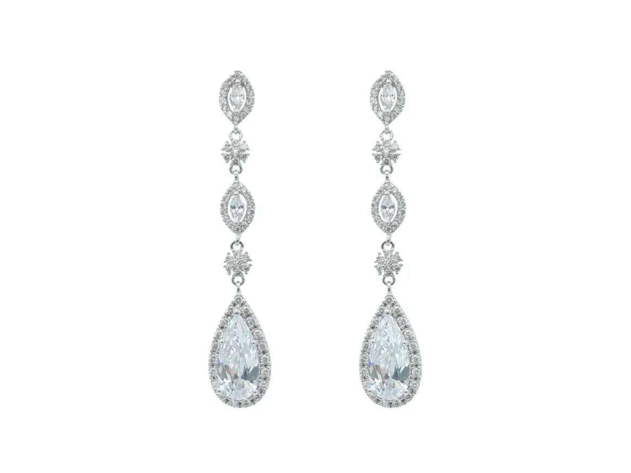 Clementine - Classic Bridal Crystal Teardrop Earrings