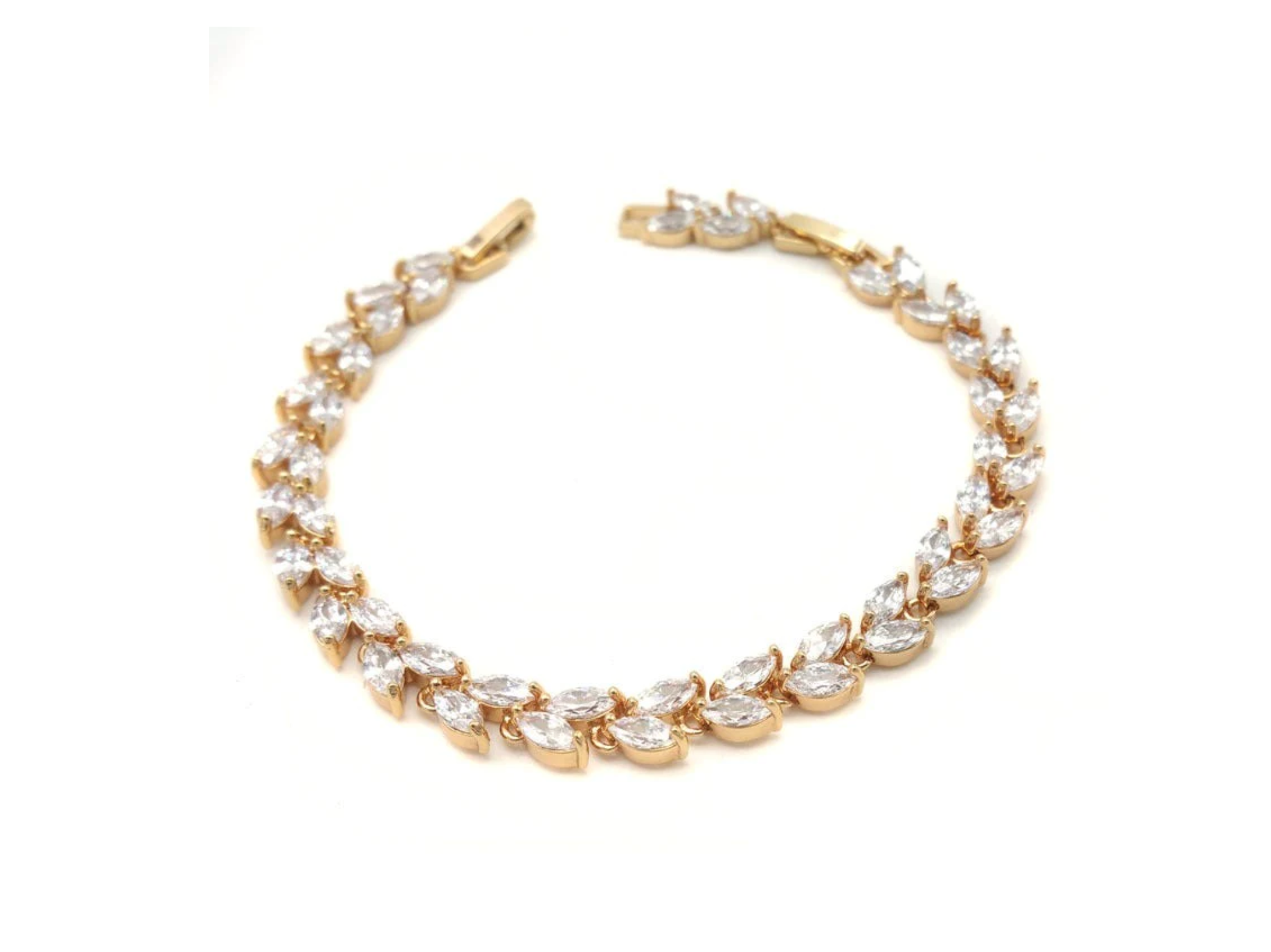 Emma - Marquise Leaf Crystal Bridal Bracelet