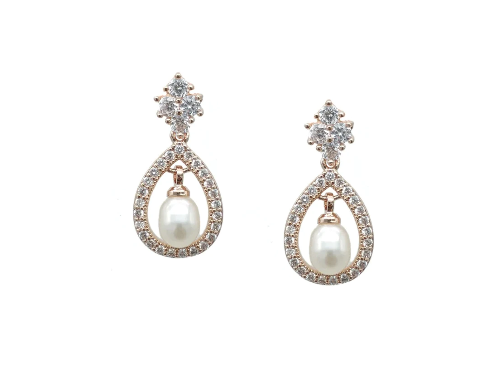 Ella - Dainty Pearl Drop Bridal Earrings