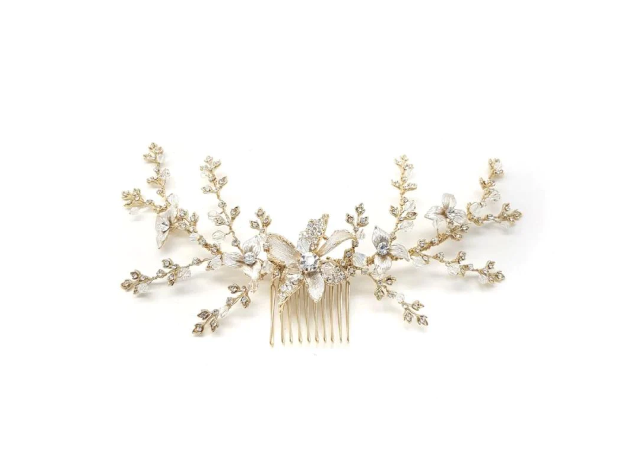 Bianca - Floral Design Crystal Bridal Comb