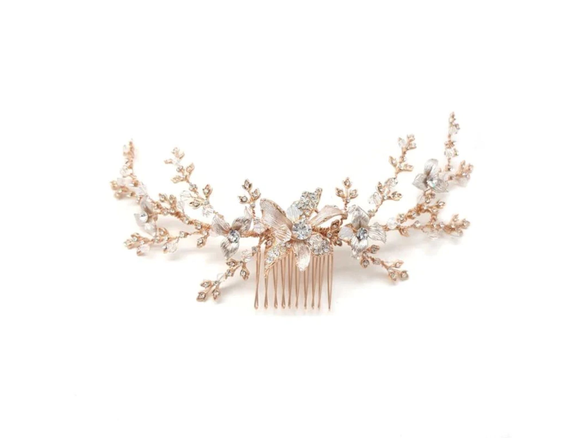 Bianca - Floral Design Crystal Bridal Comb