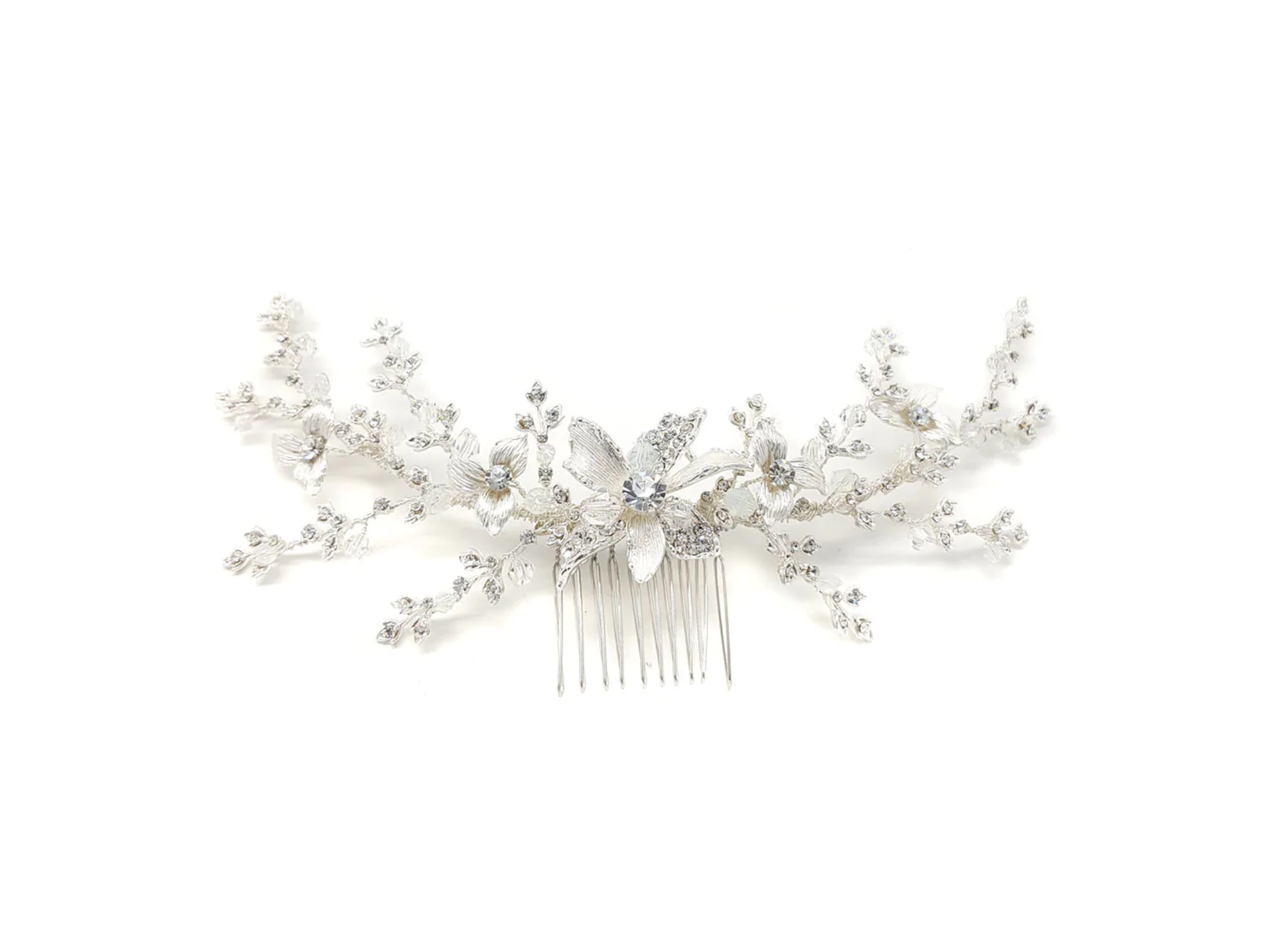 Bianca - Floral Design Crystal Bridal Comb