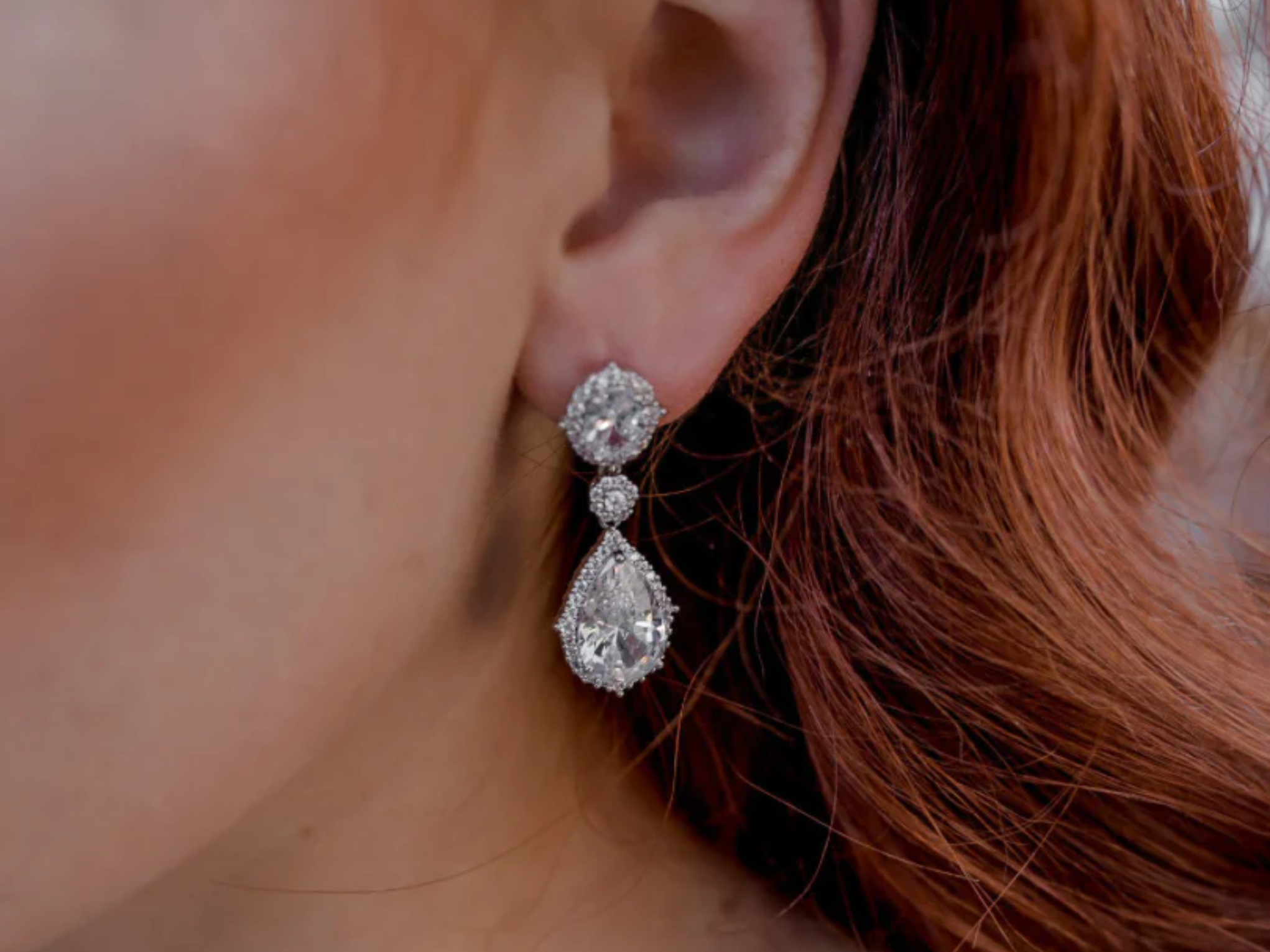 Aria Art Deco Crystal Bridal Drop Earrings