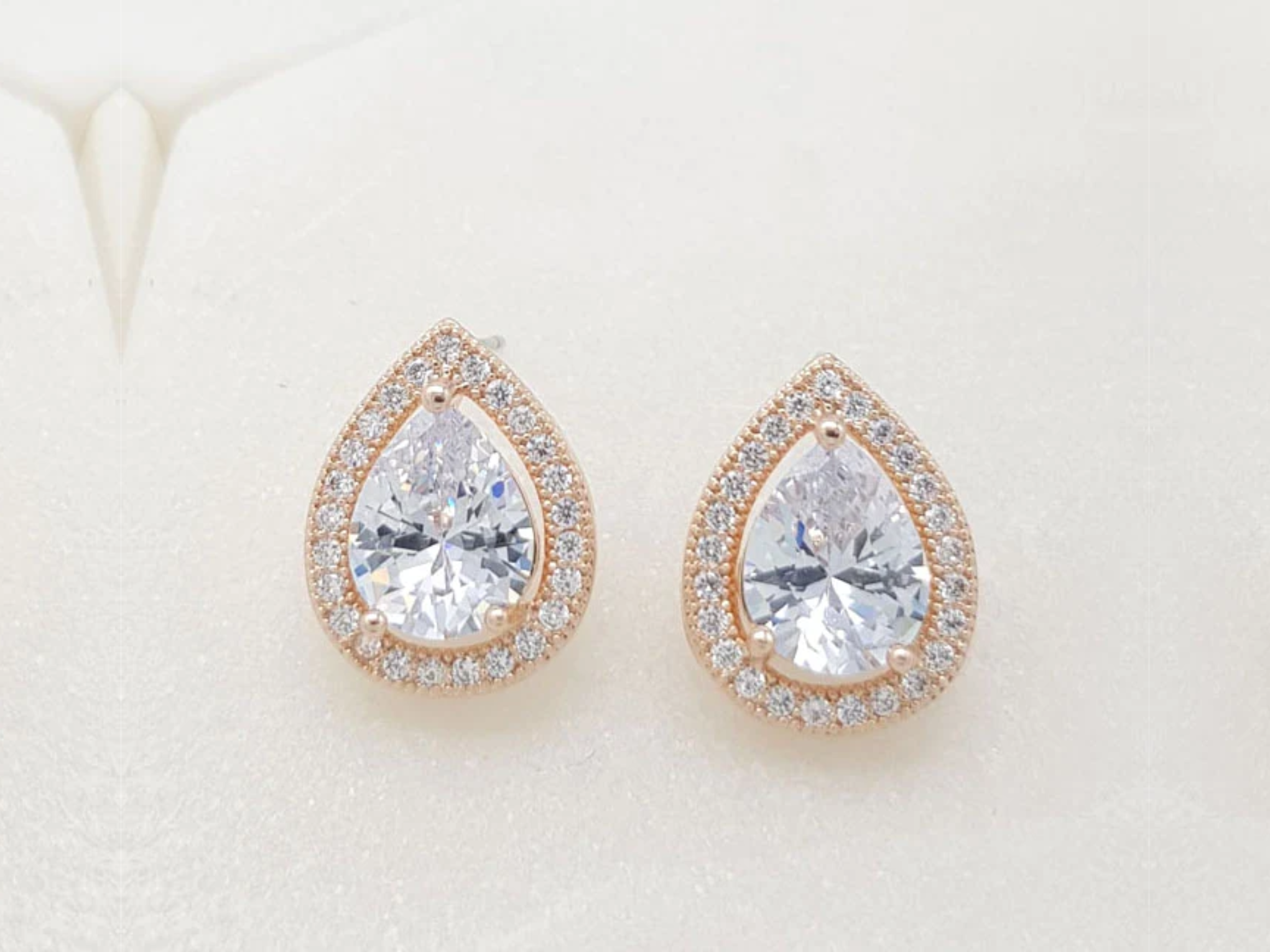 Juliette - Classic Teardrop Crystal Bridal Stud Earrings