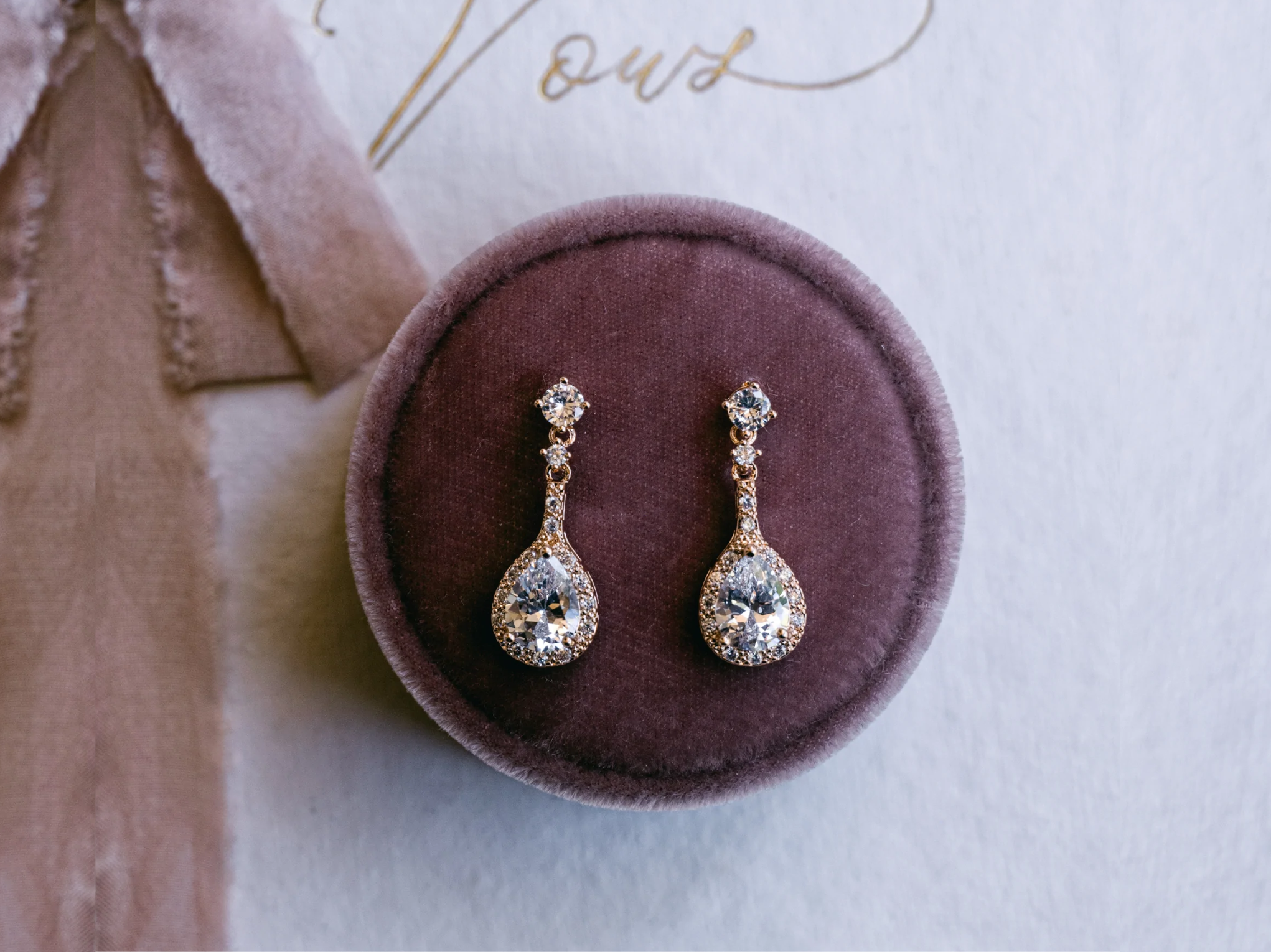 Emily - Petite Teardrop Crystal Bridal Earrings