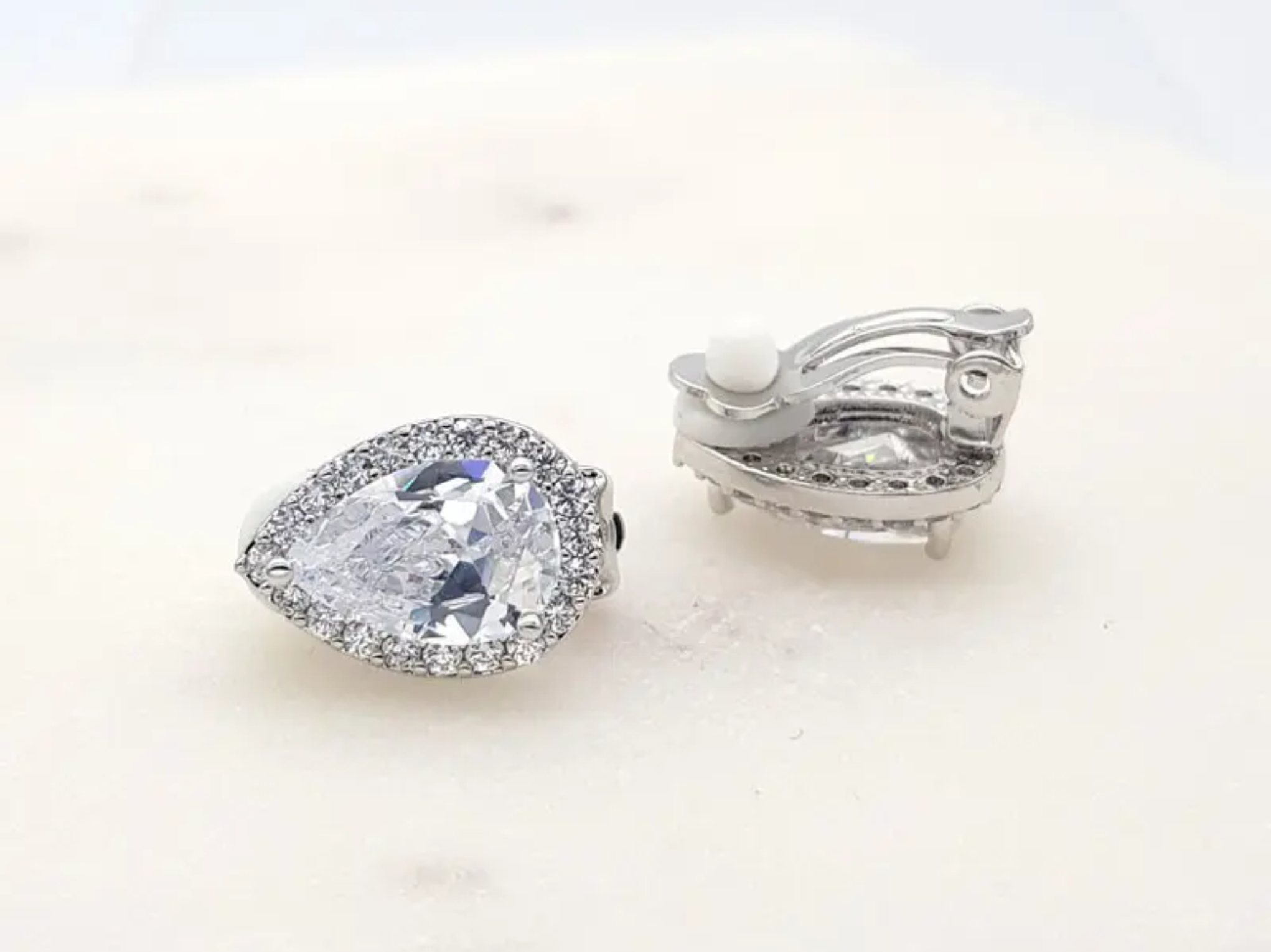 Celestine - Classic Crystal Teardrop Bridal Stud Earrings