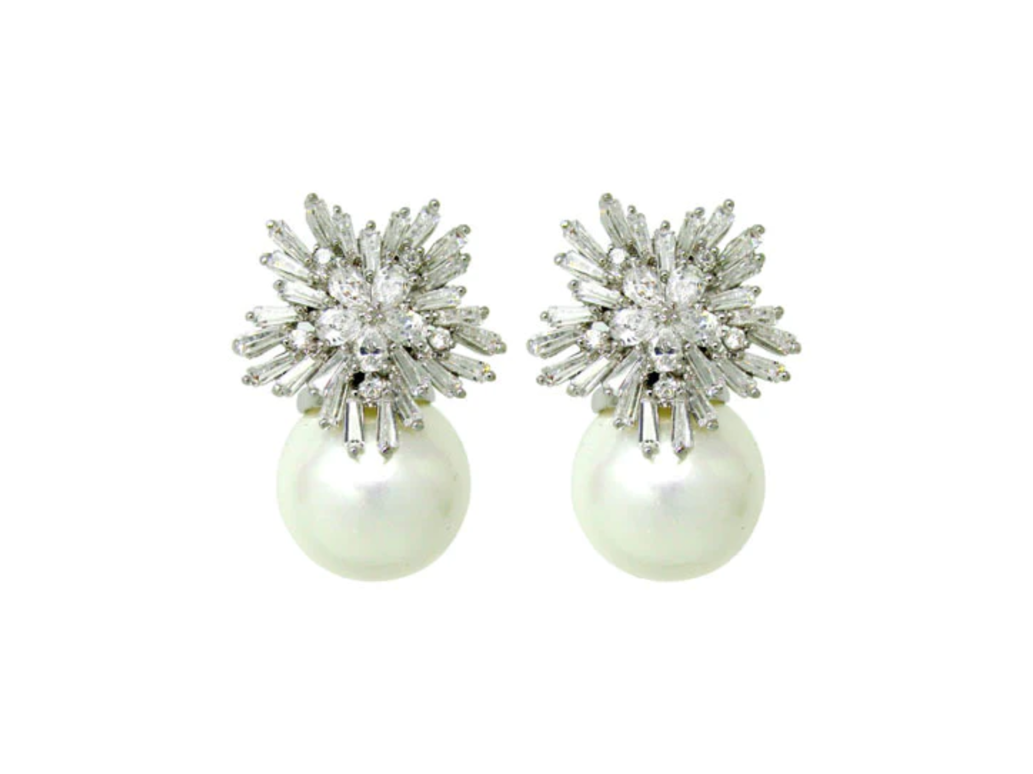 Ivy -  Statement Crystal Pearl Bridal Stud Earrings