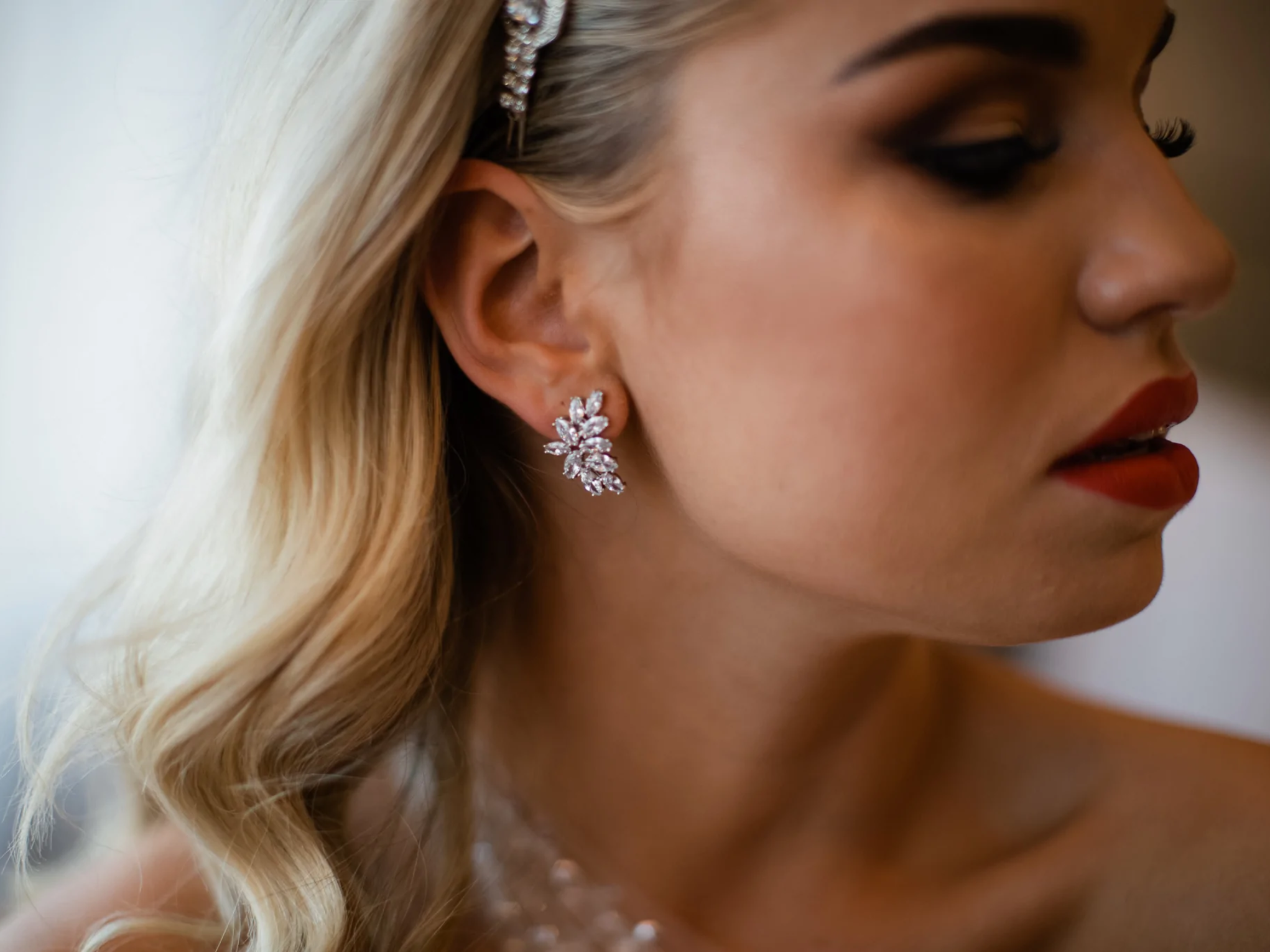 Blake - Crystal Cluster Bridal Stud Earrings