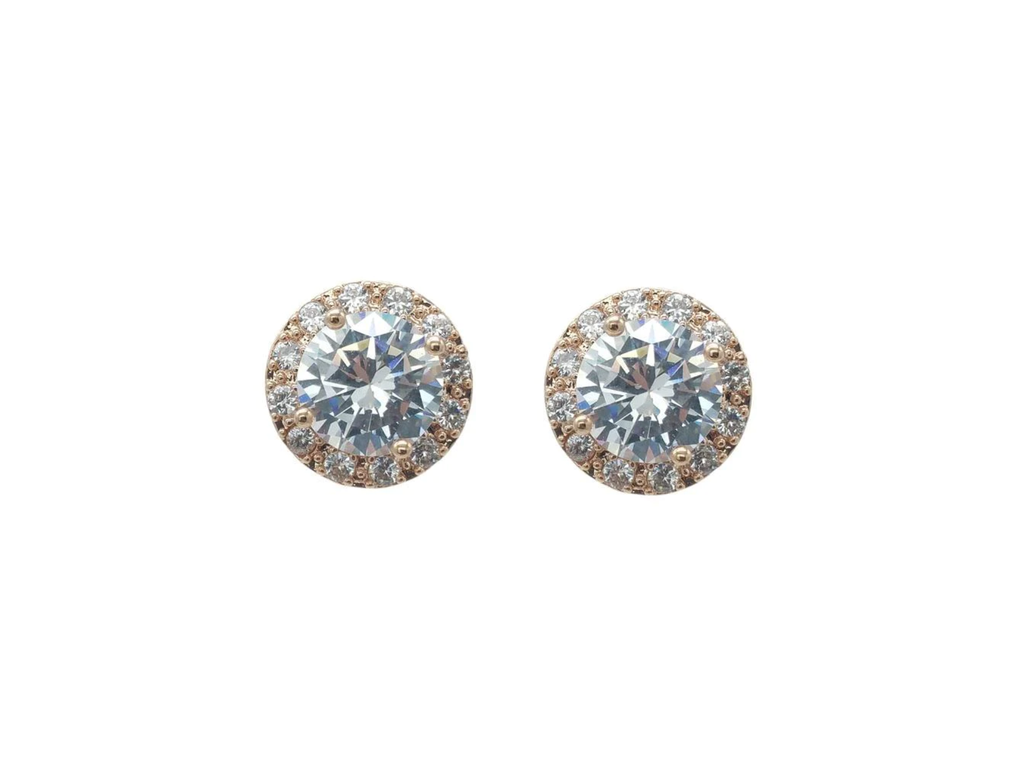 Natalie - Lovely Round Crystal Bridal Stud Earrings